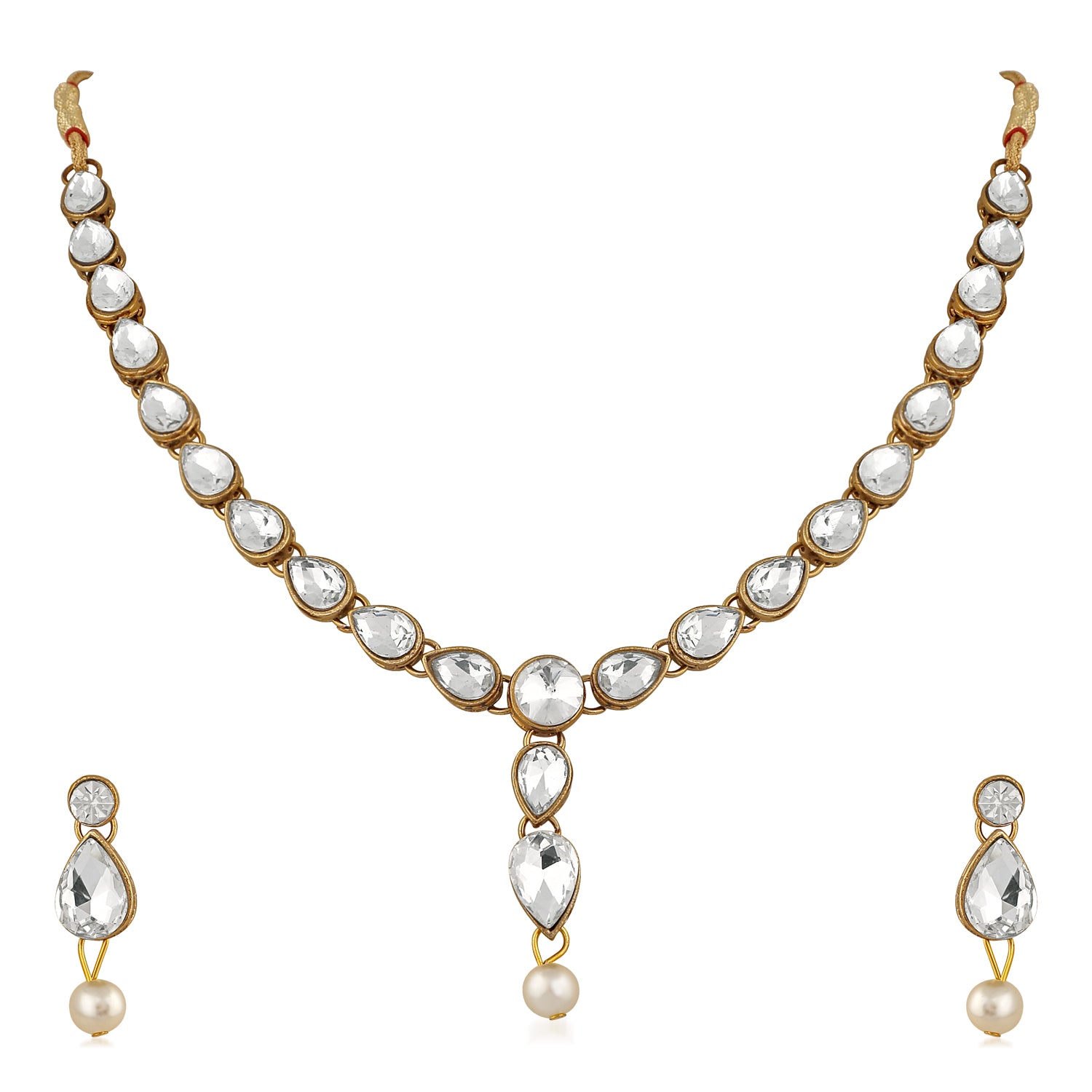 Traditional Necklace Set with Kundan and Artificial Pearl