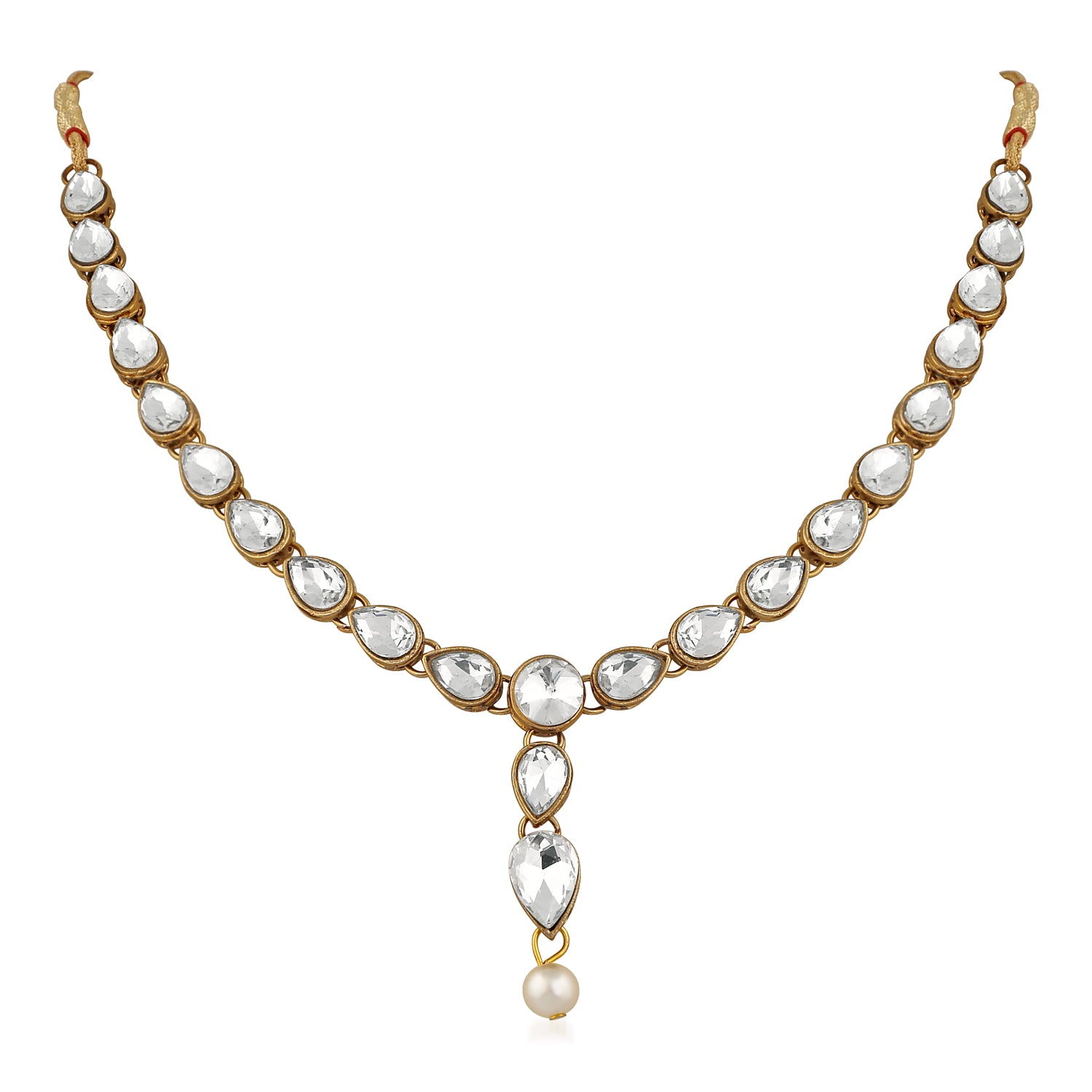 Traditional Necklace Set with Kundan and Artificial Pearl