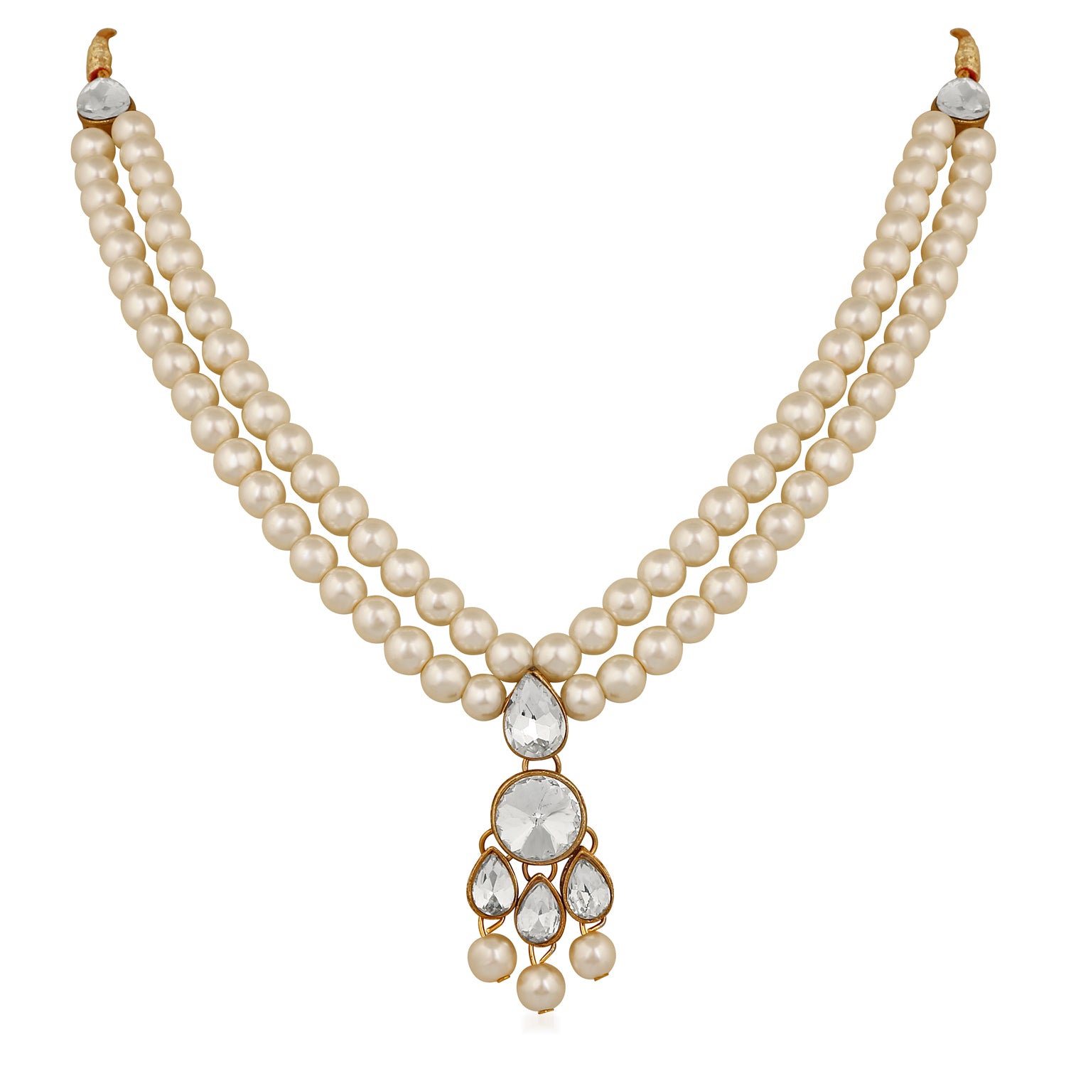 Traditional Layered Necklace Set Kundan and Artificial Pearl