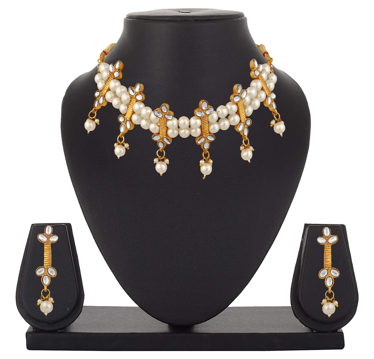 Traditional Necklace Set with Kundan and Artificial Pearl
