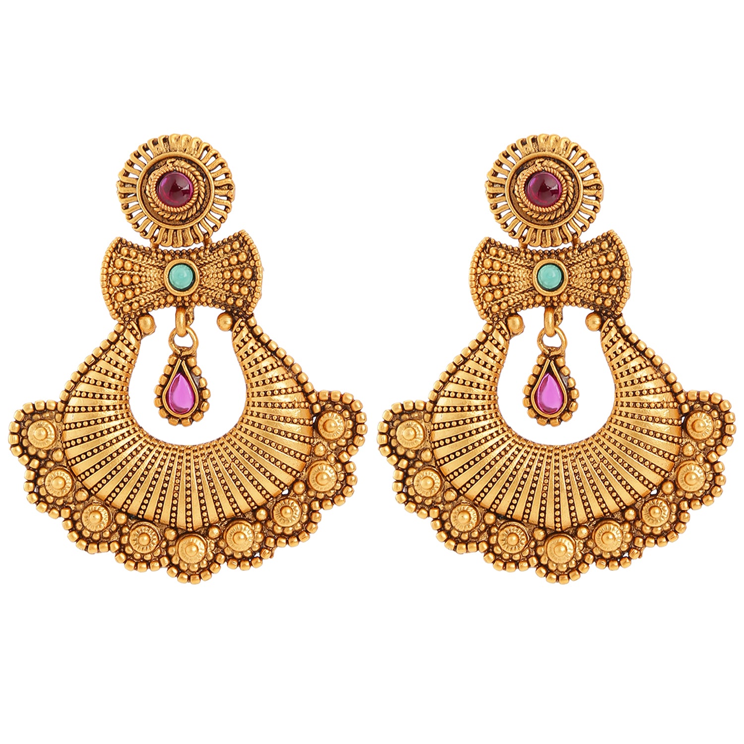 Traditional Ethnic Kundan Chandbali Earrings