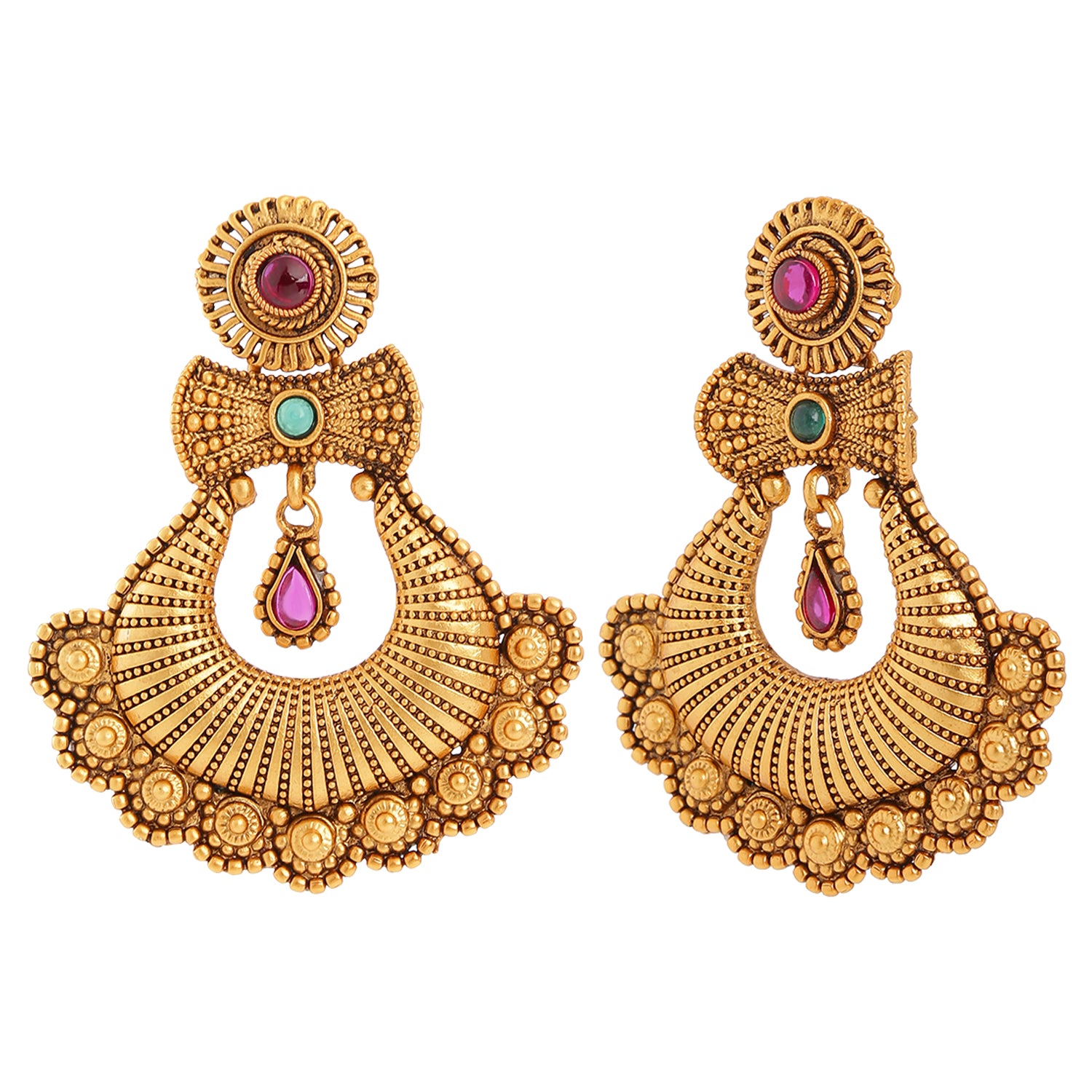 Traditional Ethnic Kundan Chandbali Earrings