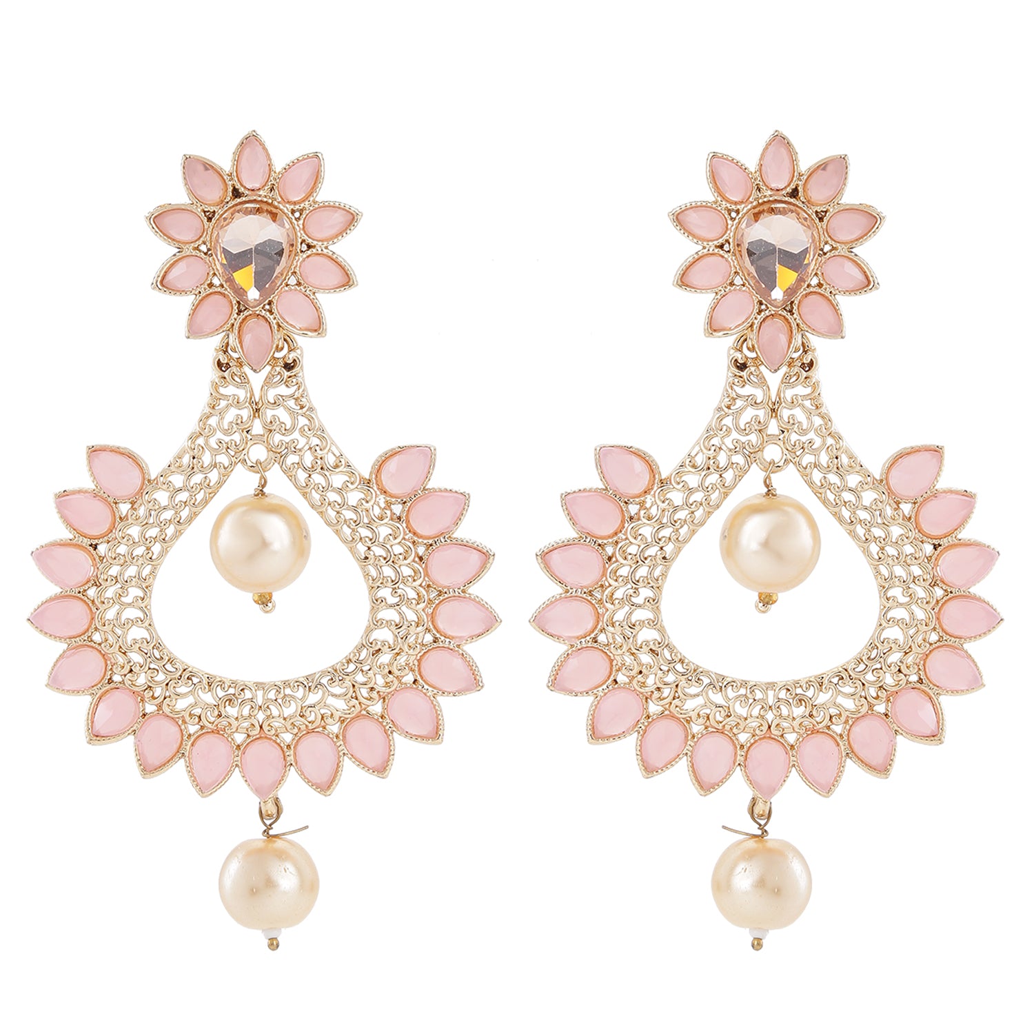 Beautifully Enamelled Floral Dangle & Drop Earring