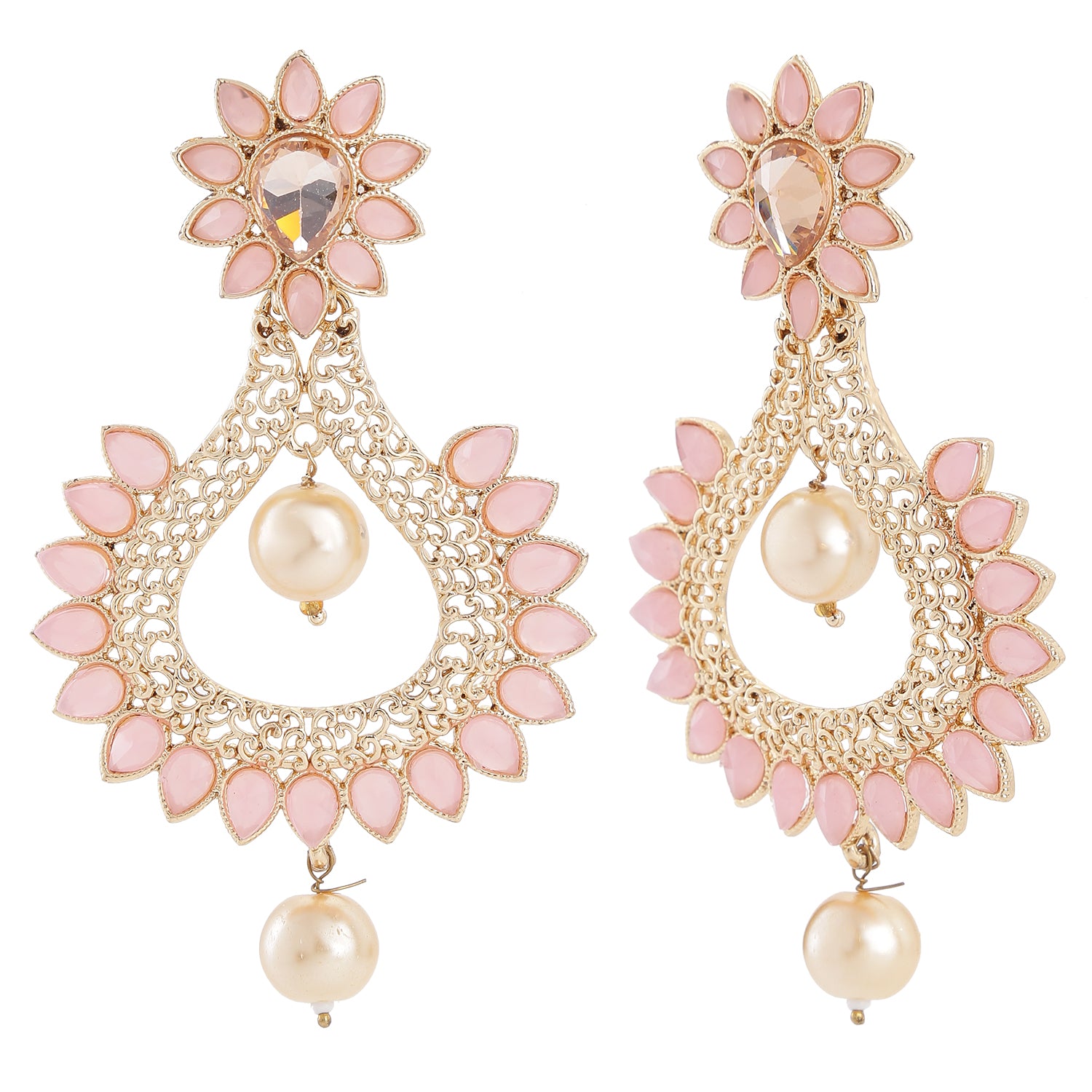 Beautifully Enamelled Floral Dangle & Drop Earring