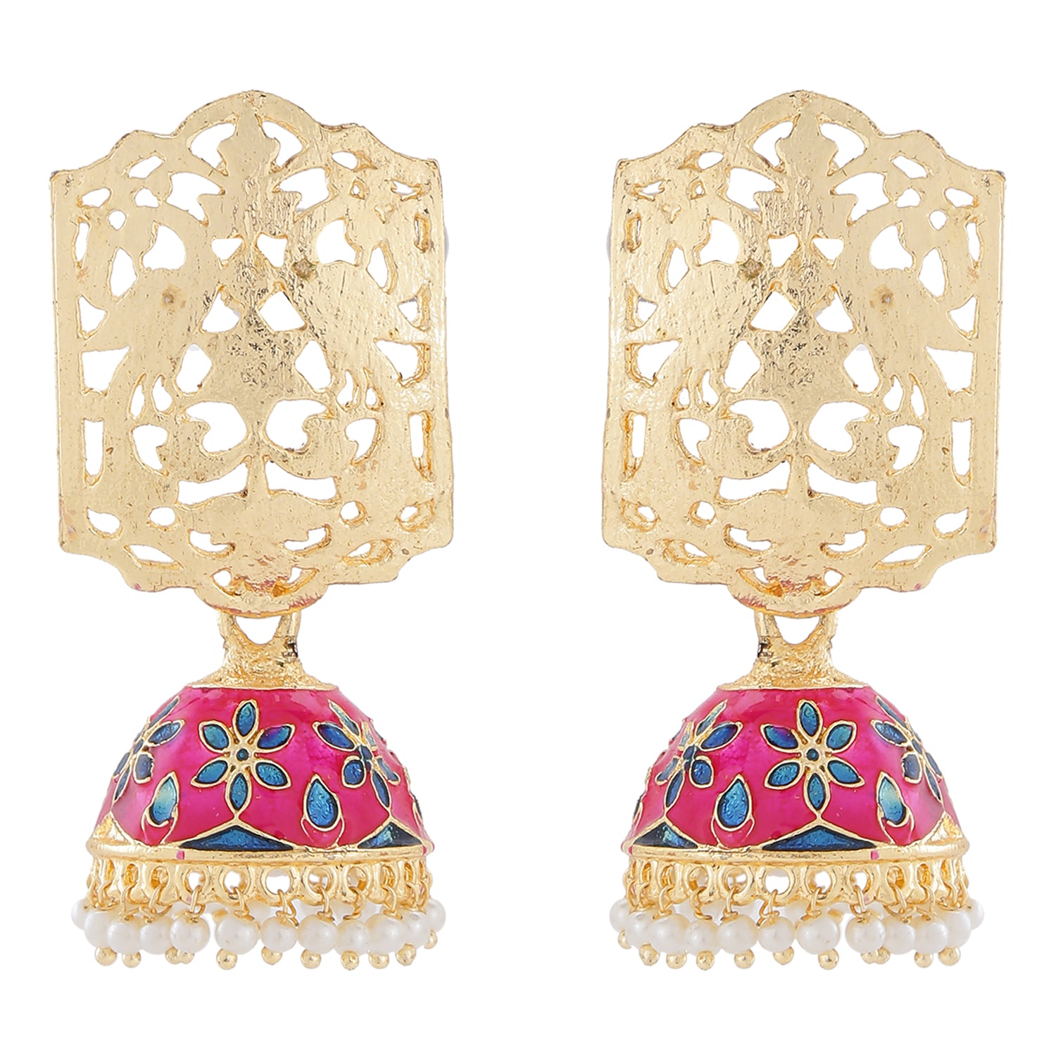 Beautifully Enamelled Jhumka Earring