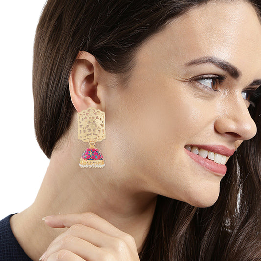 Beautifully Enamelled Jhumka Earring