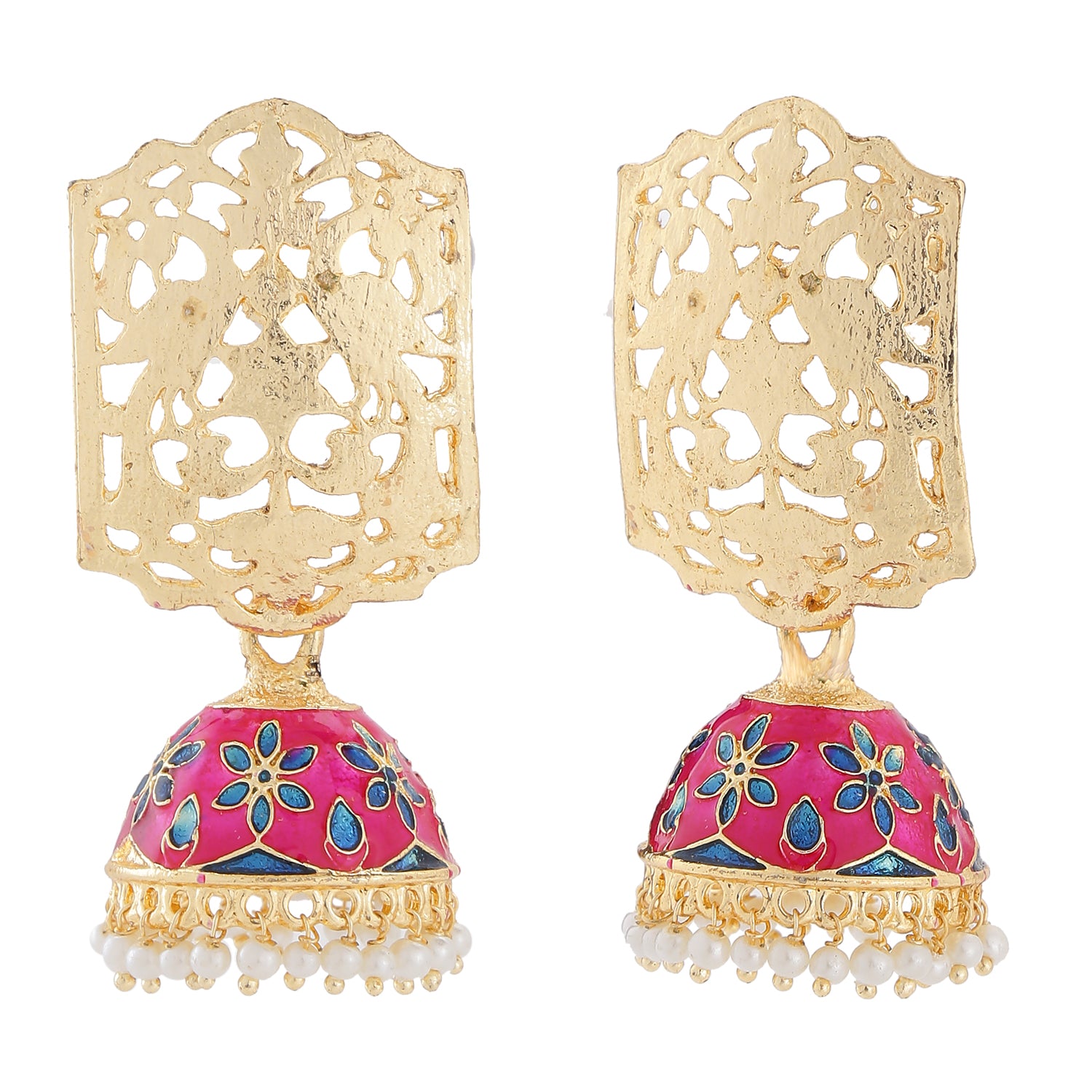 Beautifully Enamelled Jhumka Earring
