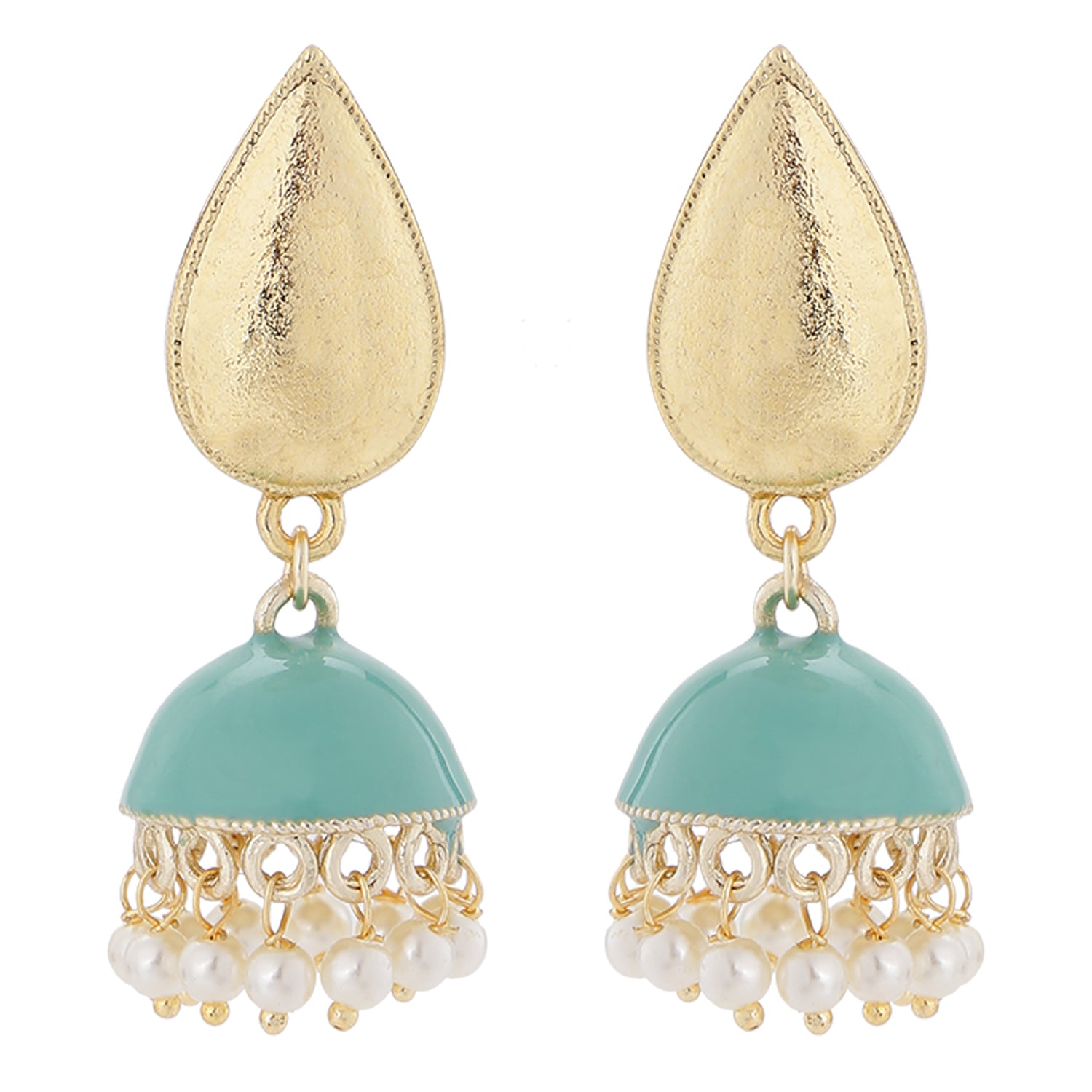 Meenakari Enamelled Jhumki Earring with Artificial Pearl