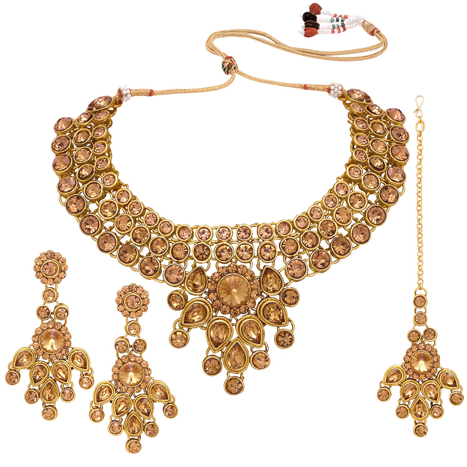 Traditional Ethnic Necklace Set with Maangtikka