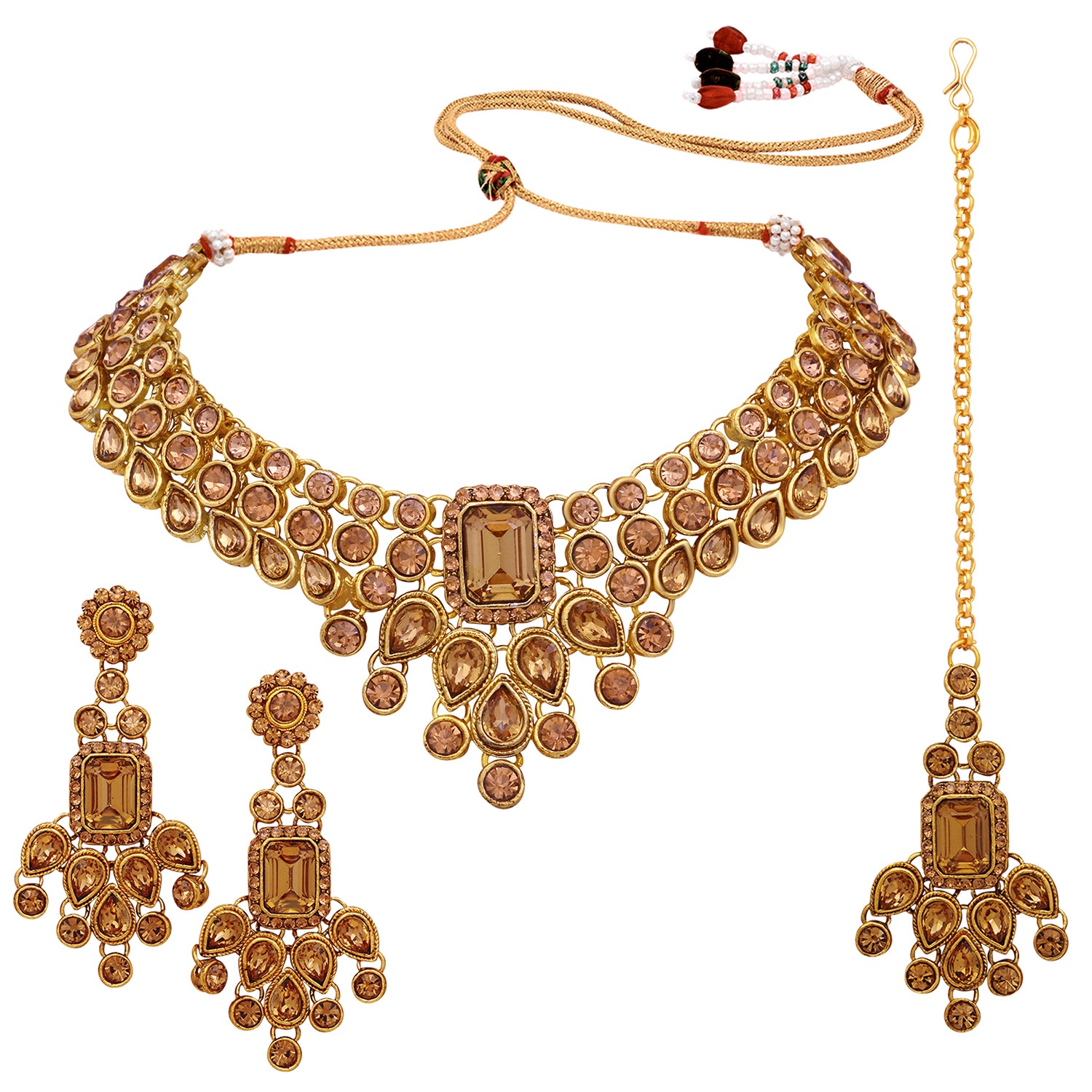 Traditional Ethnic Necklace Set with Maangtikka