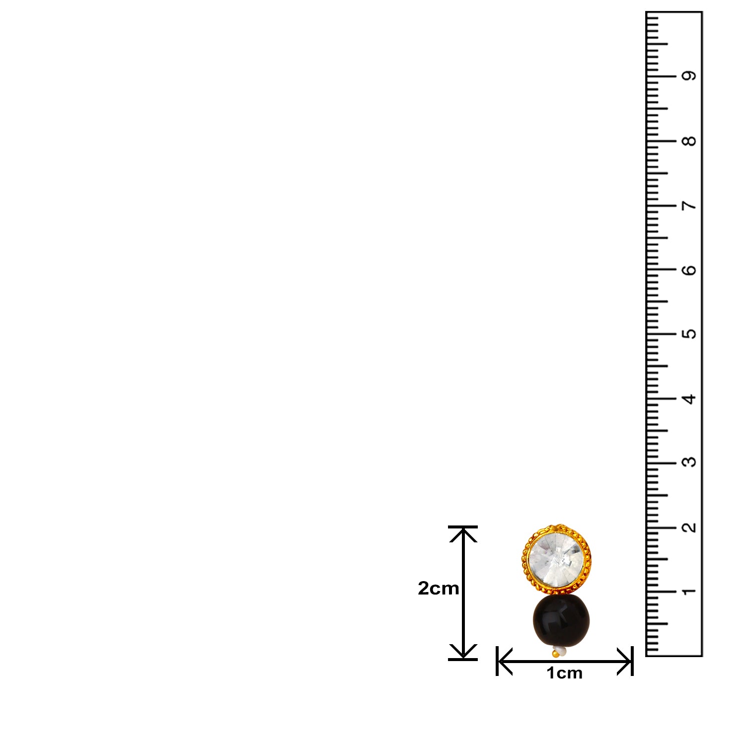 Black Beads and White Crystals Traditional Necklace Set