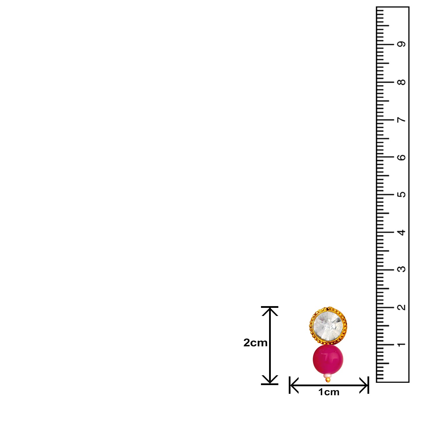 Pink Beads and White Crystals Traditional Necklace Set