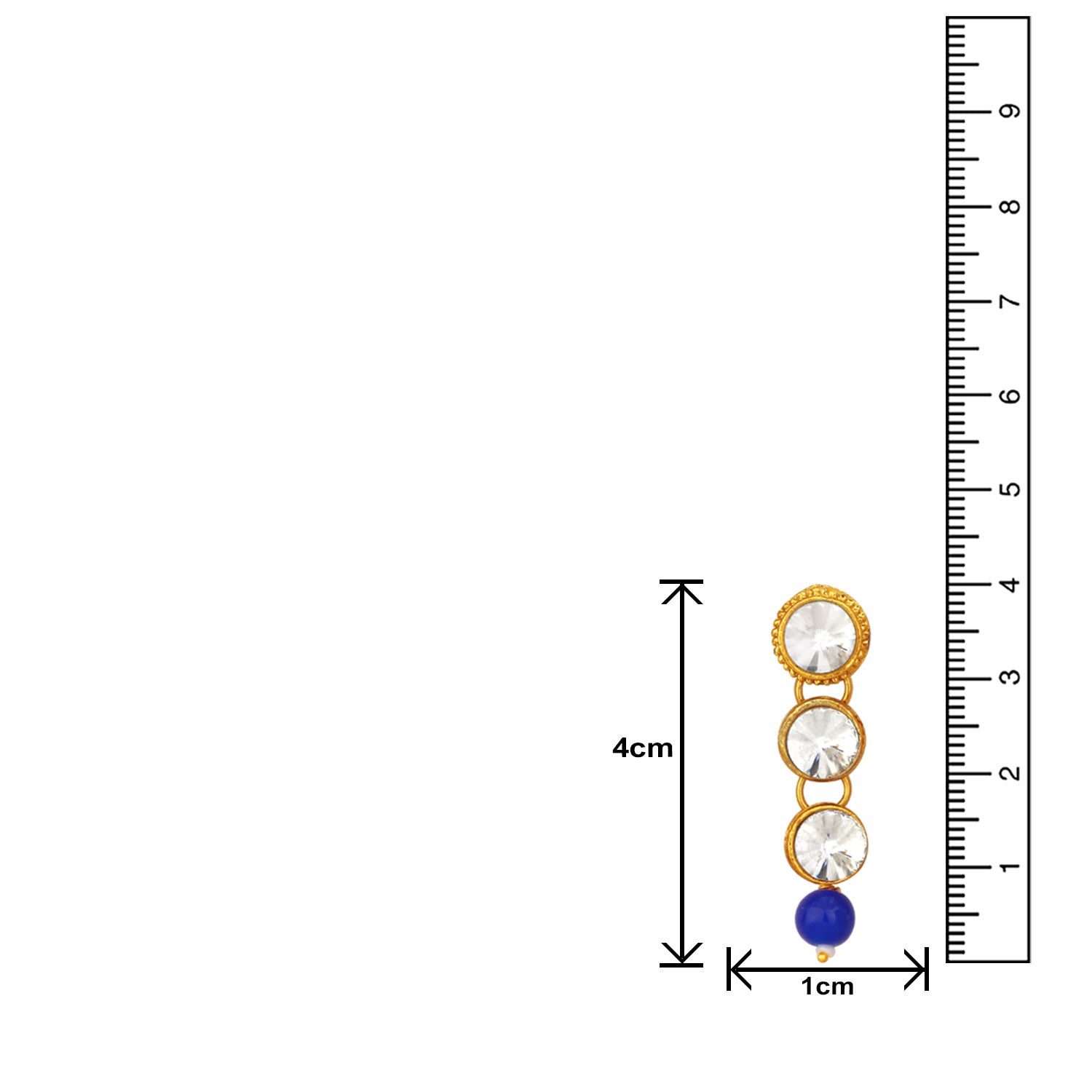 Traditional Ethnic Blue and White Crystals and Beads Layered Necklace set