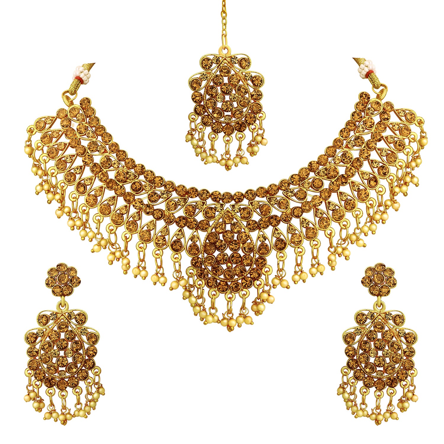 Traditional Ethnic Necklace Set with Maangtikka