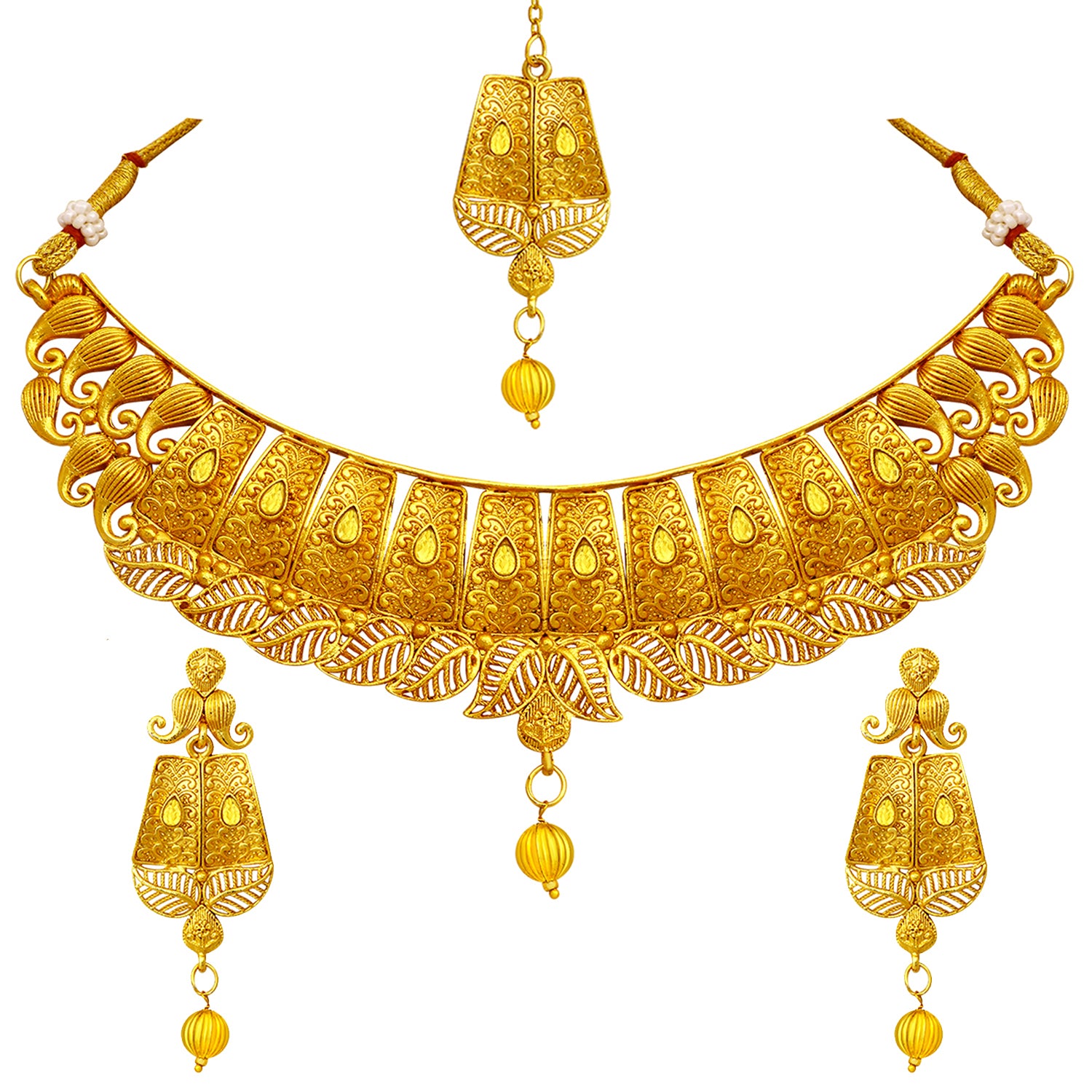 Traditional Ethnic Necklace Set with Maangtikka