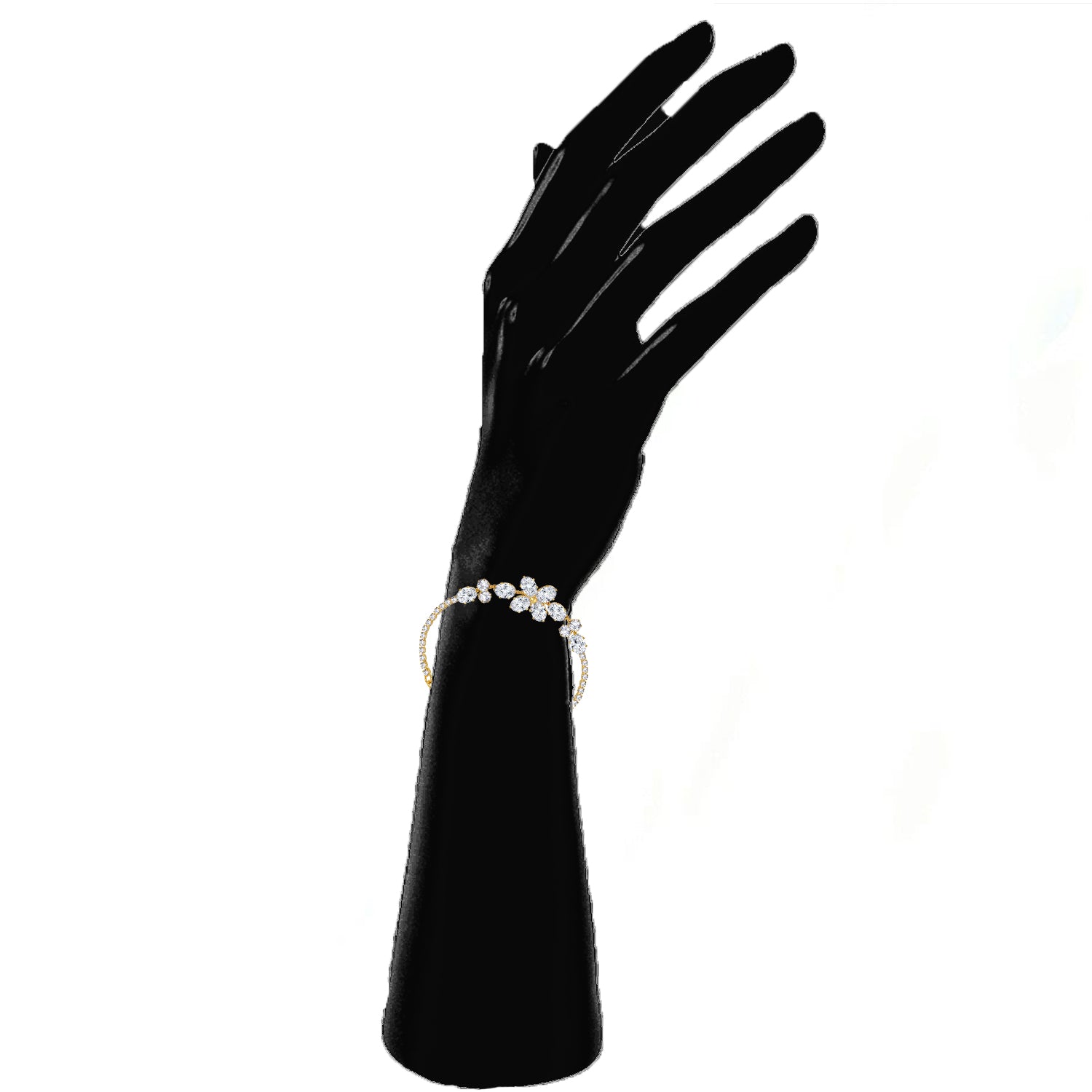 Classic Floral Studded American Daimonds Adjustable Bracelet