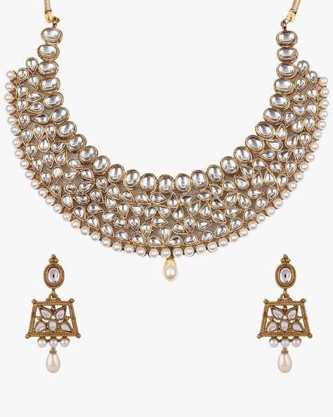 Traditional White Kundan Necklace set