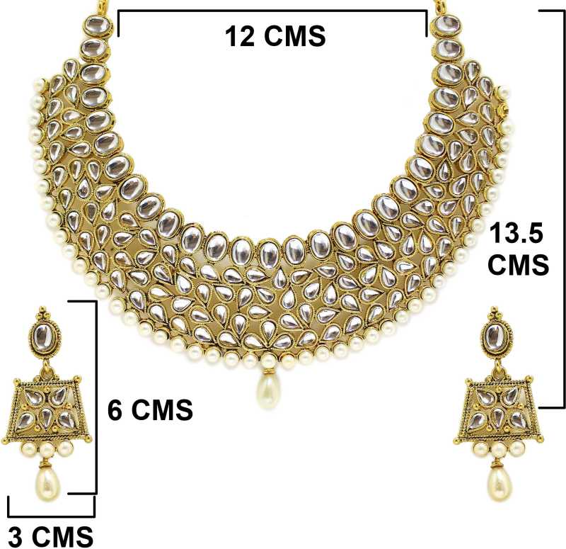 Traditional White Kundan Necklace set