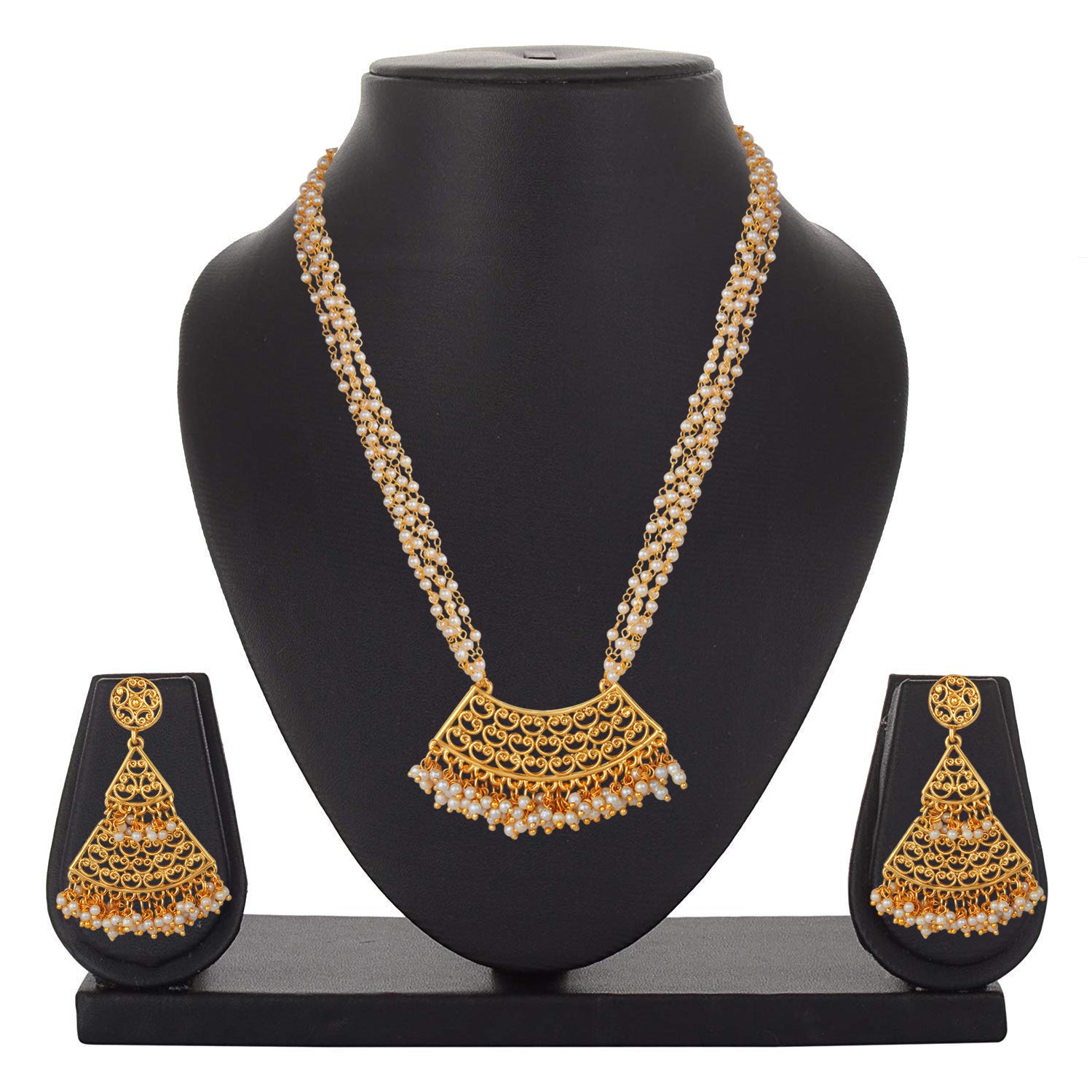 Traditional White Long Necklace set
