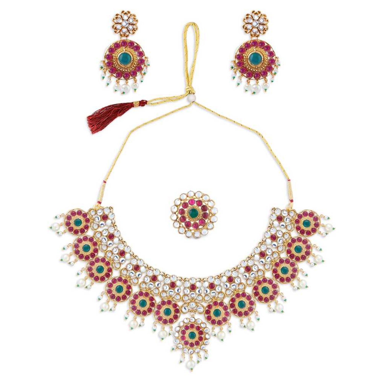 Traditional Ethnic Necklace Set with Finger Ring