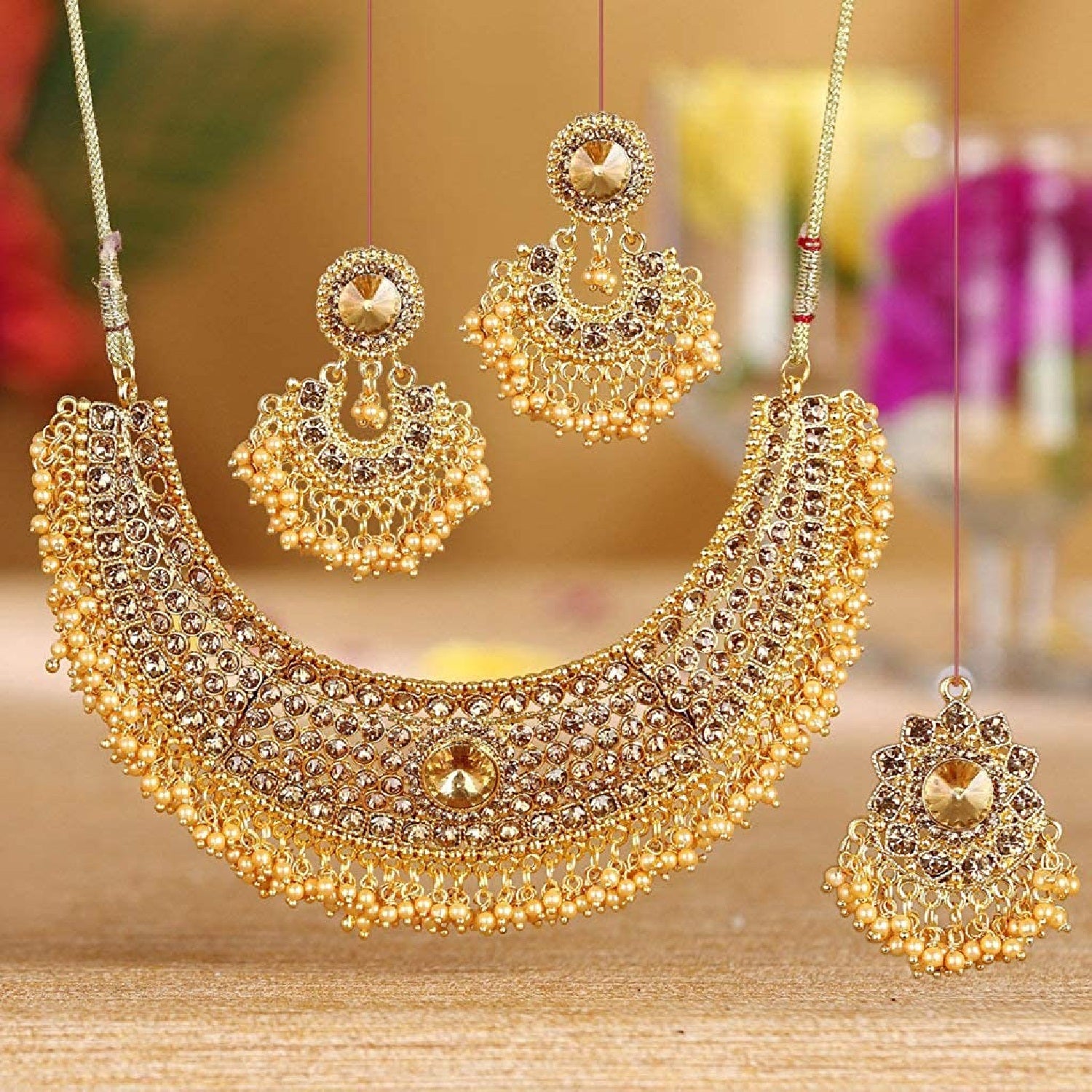 Traditional Brown Kundan Necklace set
