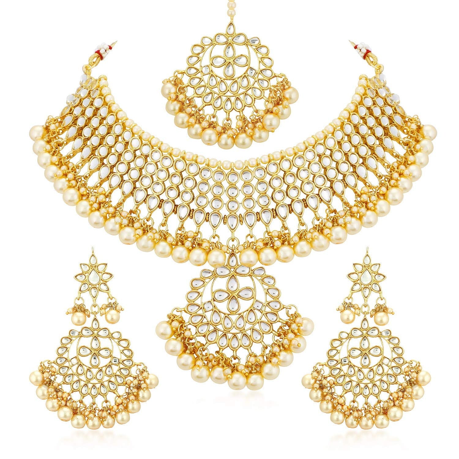 Traditional White Kundan Necklace set