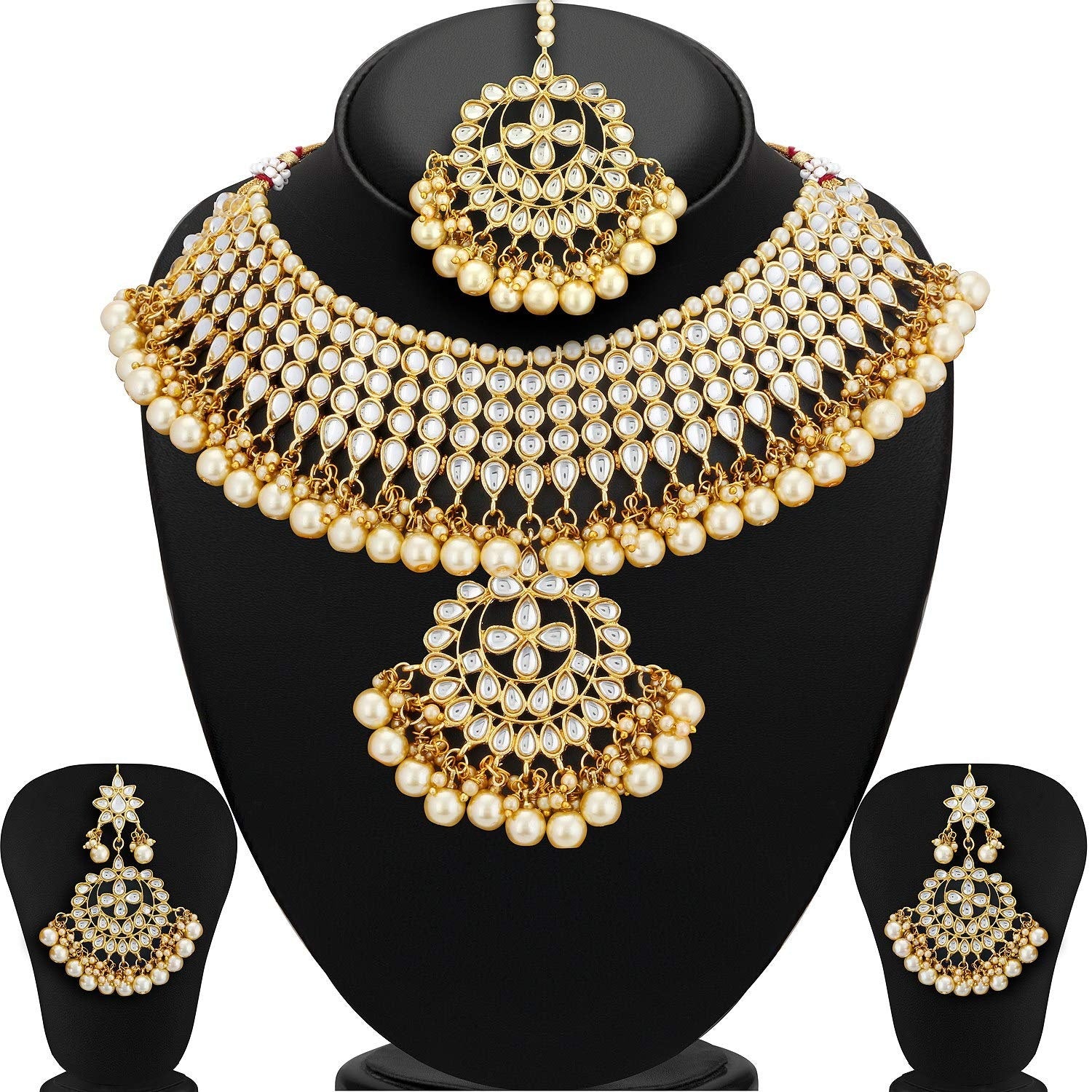 Traditional White Kundan Necklace set
