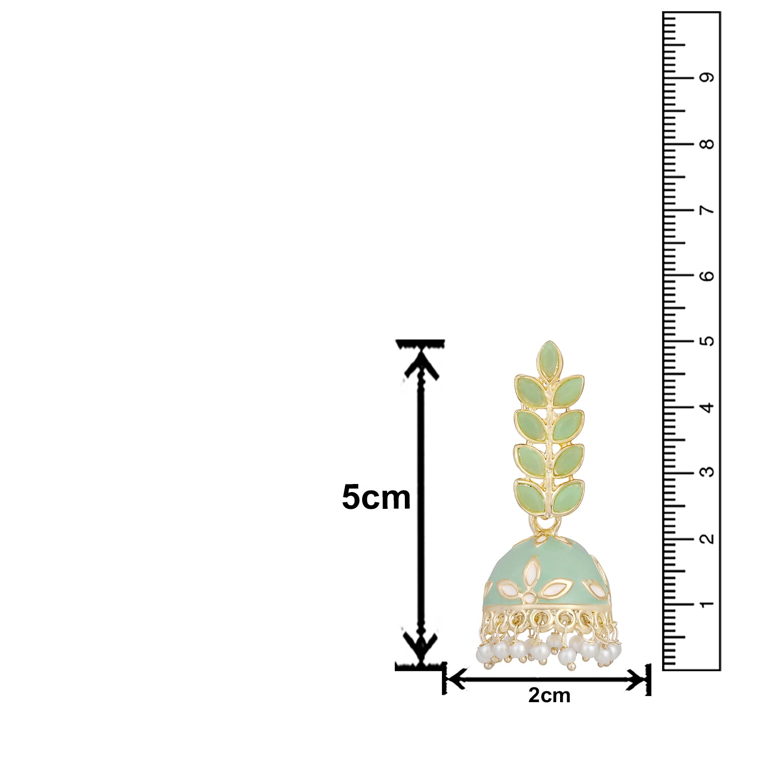 Gold Plated Meenakari Work Green Kundan Earrings