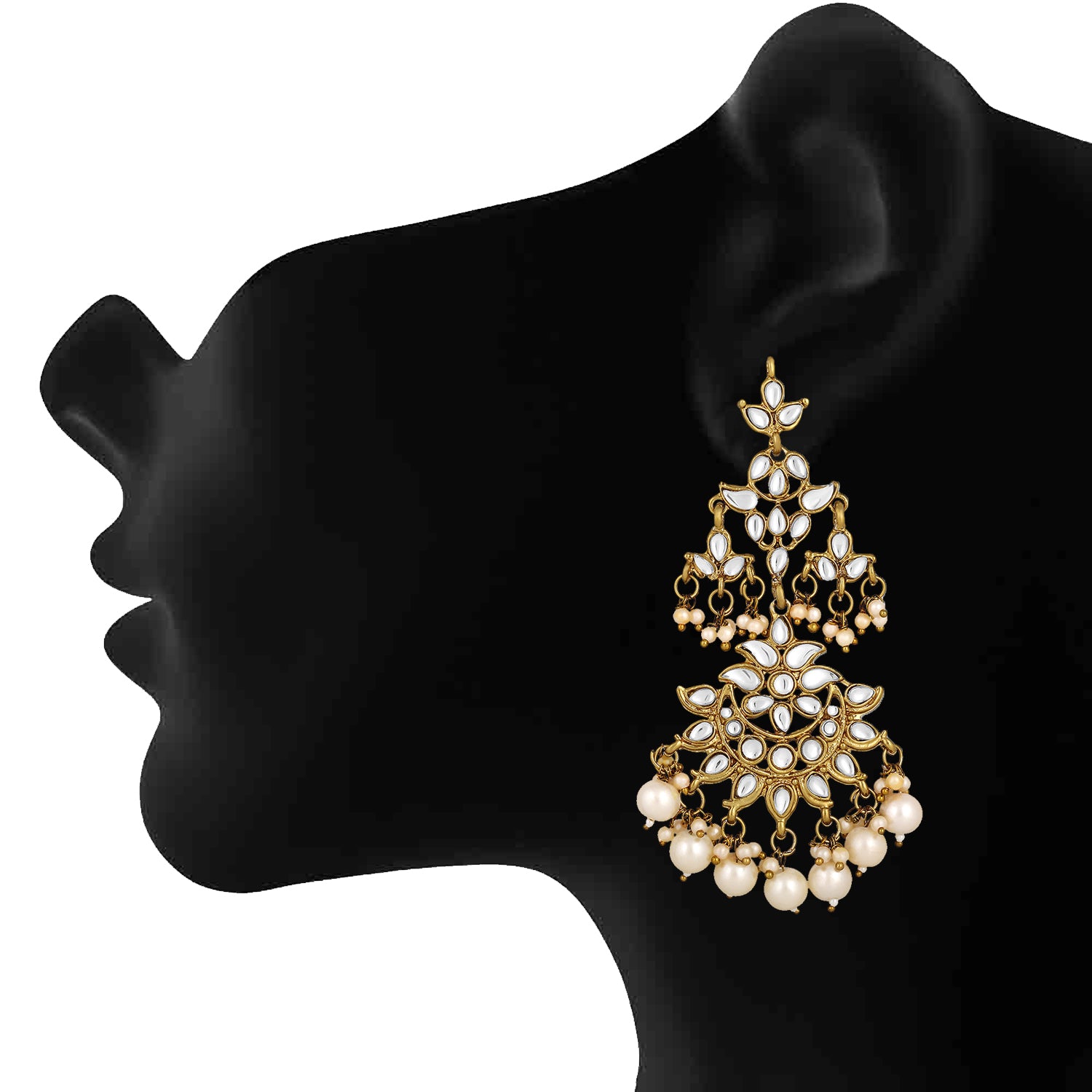 Gold Plated Ethnic Dangle Big Earrings