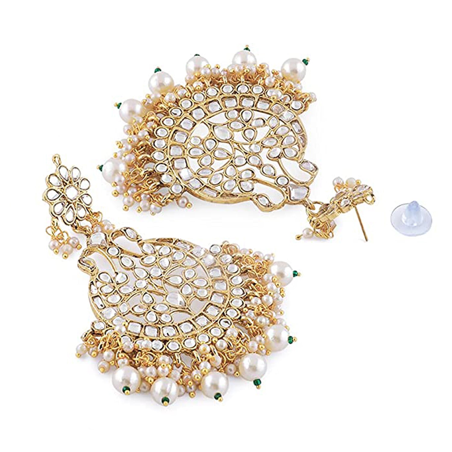 Green & White Kundan Necklace Set