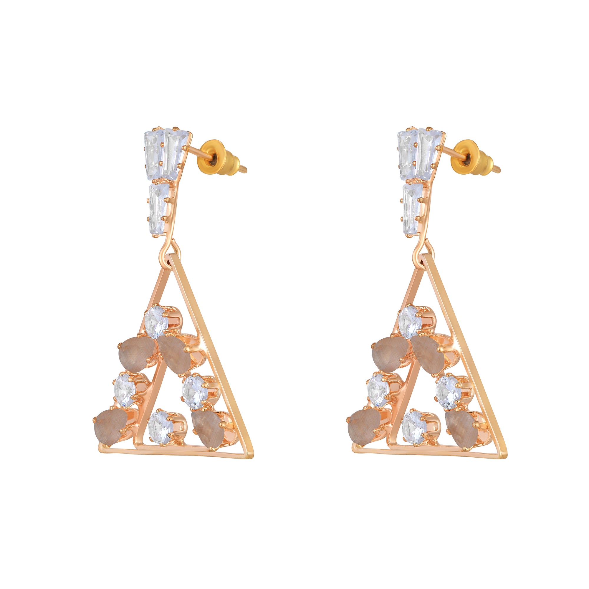 American Diamond Triangular Dangler Earring