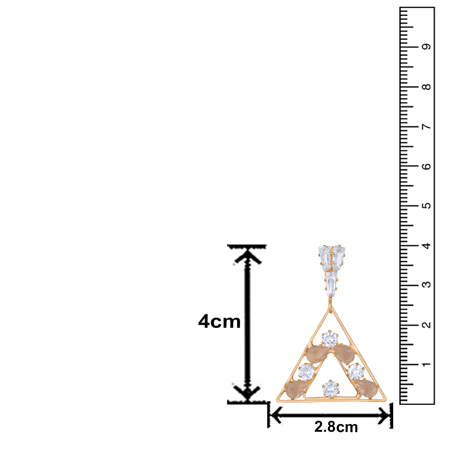 American Diamond Triangular Dangler Earring