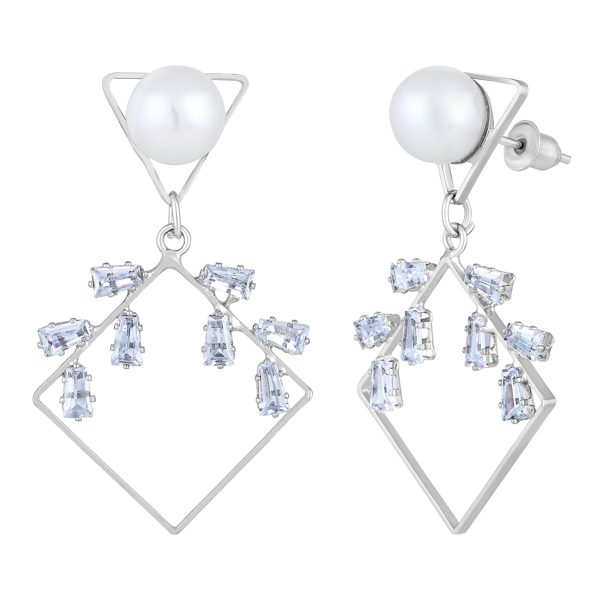 AD Stone & Artificial Pearl Dangler Earring