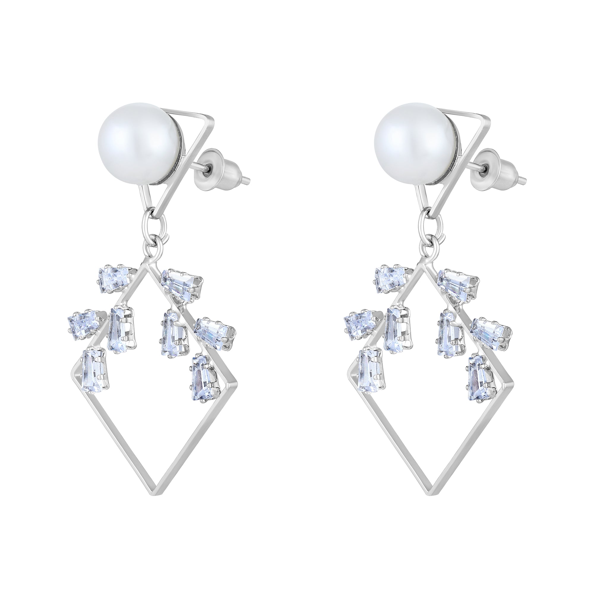 AD Stone & Artificial Pearl Dangler Earring