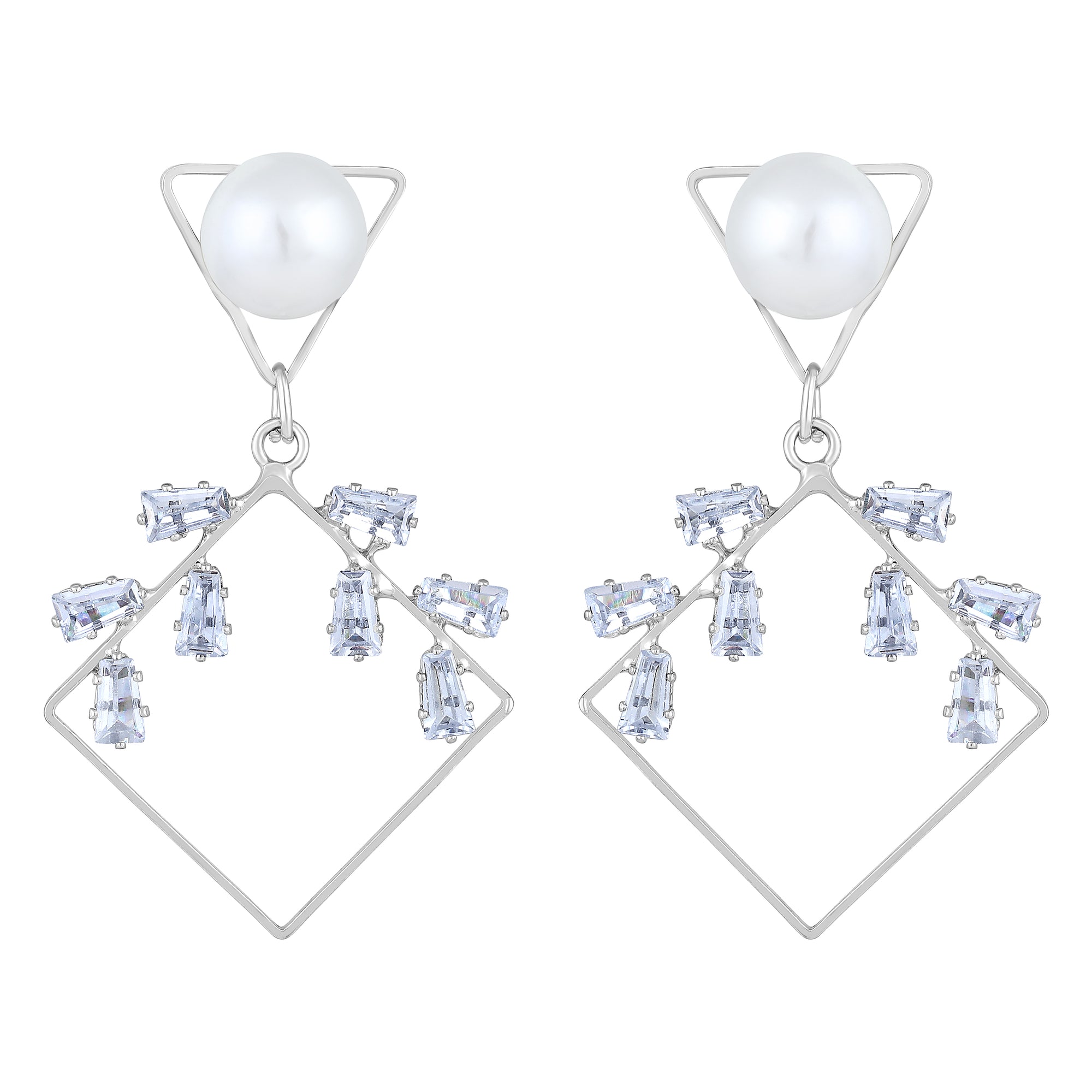 AD Stone & Artificial Pearl Dangler Earring