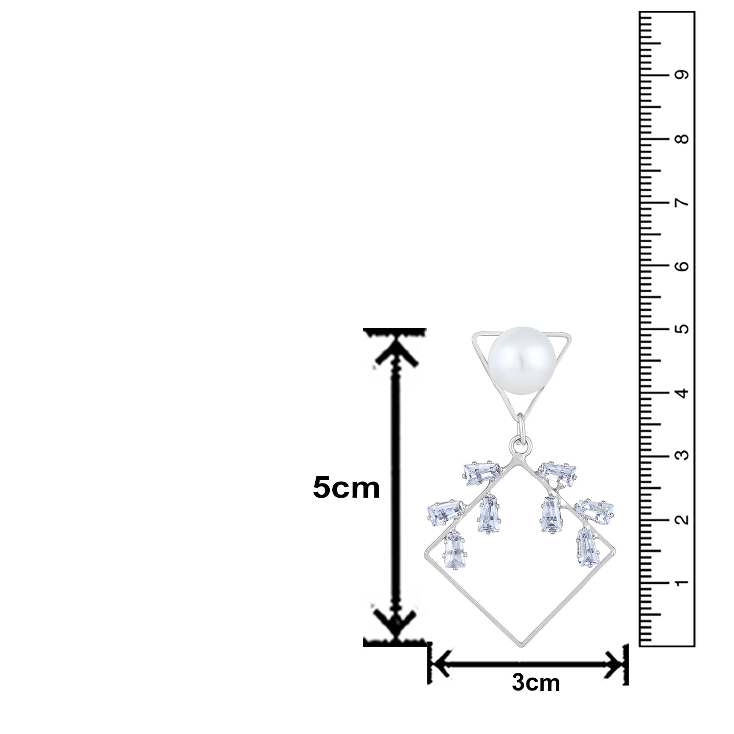 AD Stone & Artificial Pearl Dangler Earring