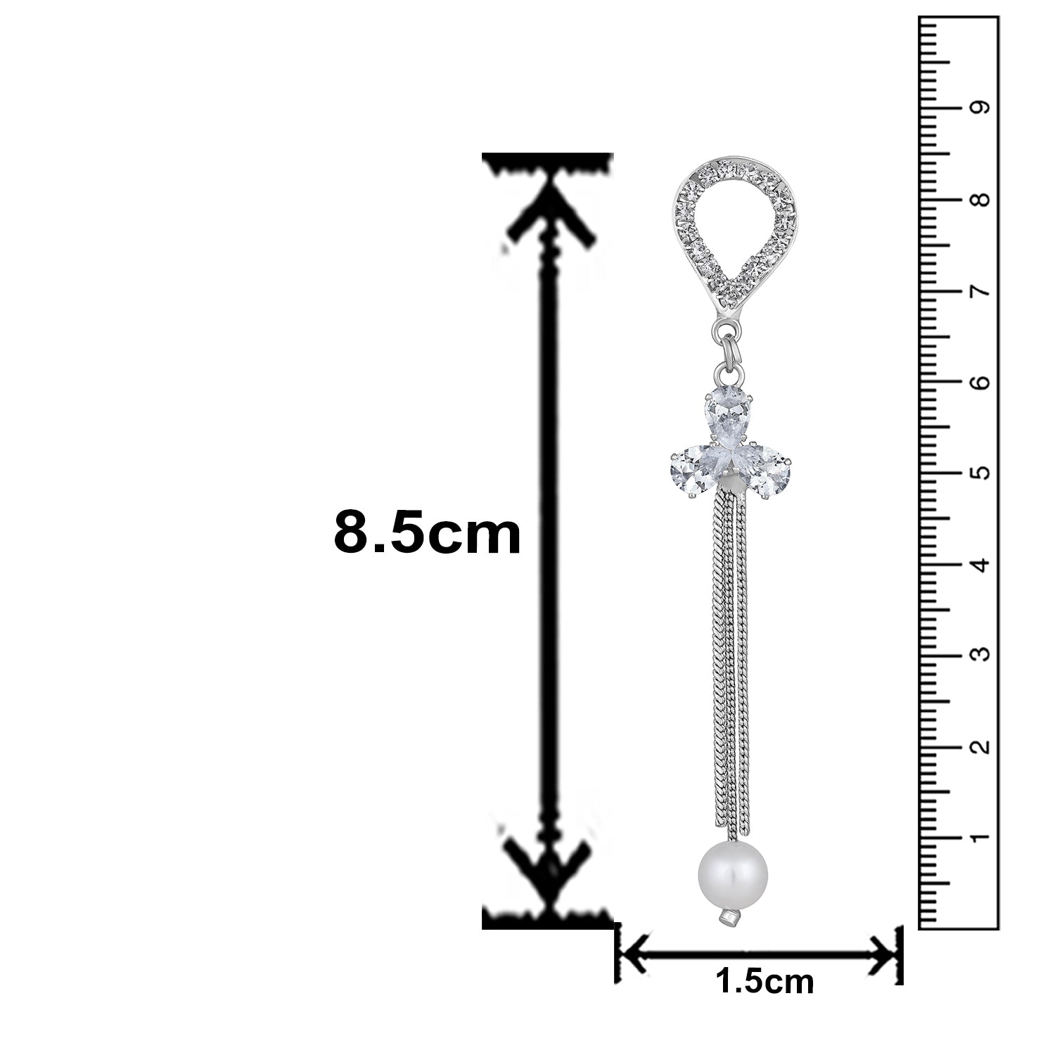 AD Stone & Artificial Pearl Dangle Drop Tassel