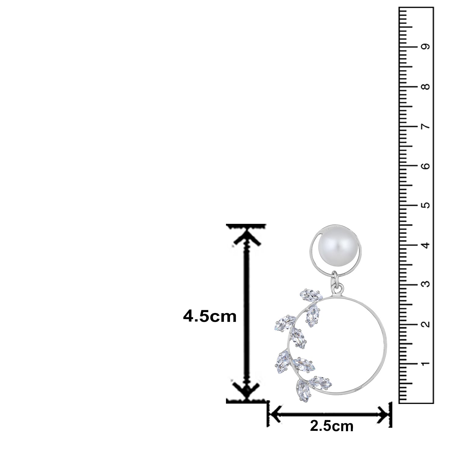 AD Stone & Artificial Pearl detachable Stud Dangler Earring