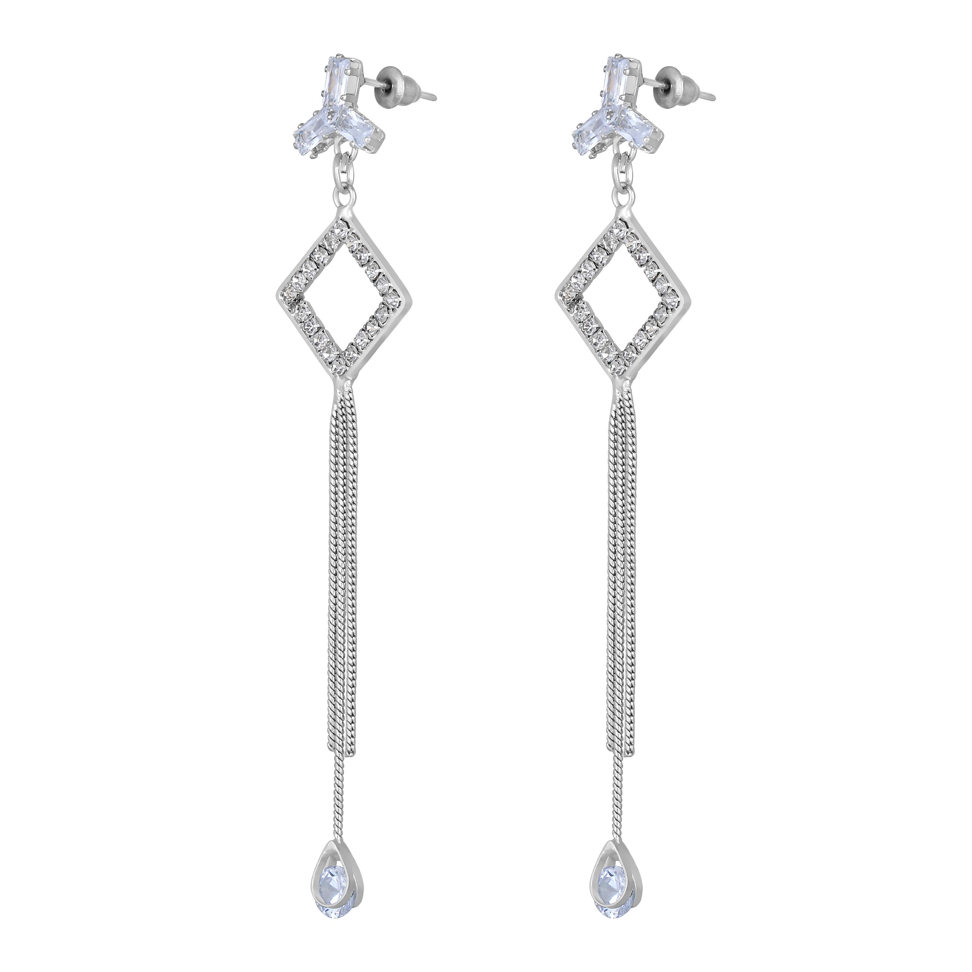 American Diamond Dangle & Tassel Earring