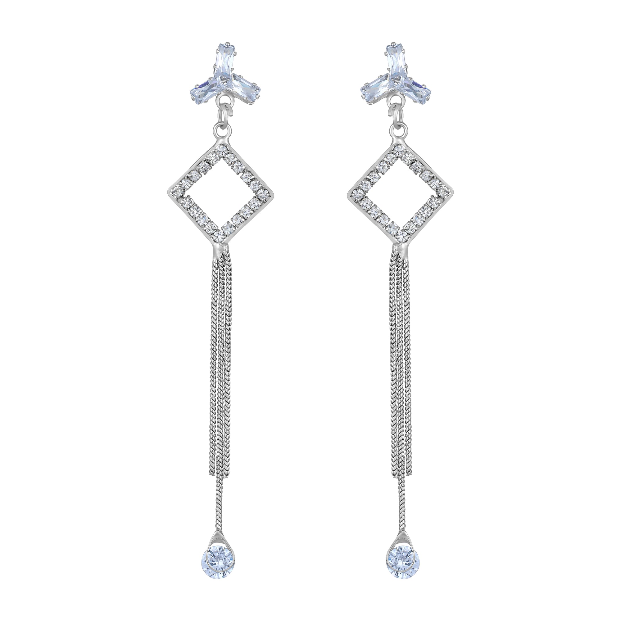 American Diamond Dangle & Tassel Earring