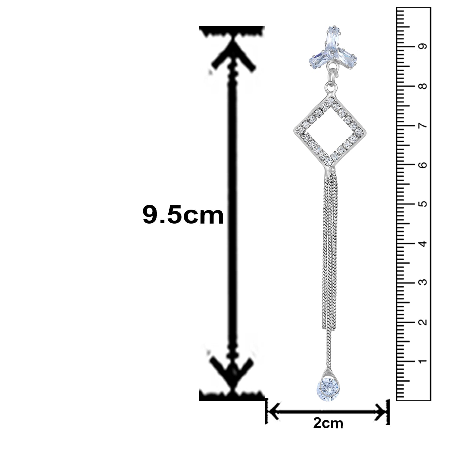 American Diamond Dangle & Tassel Earring