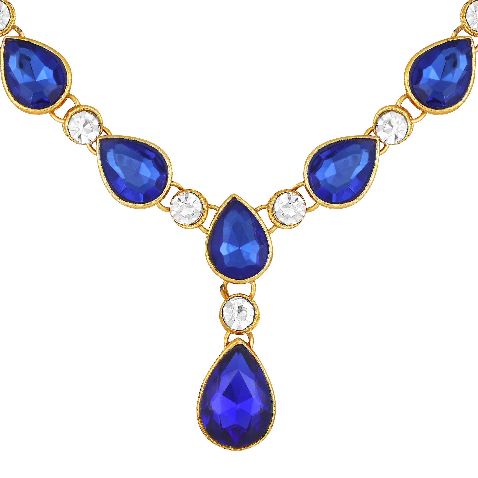 Green and White Ethnic Necklace with Pair of Earrings