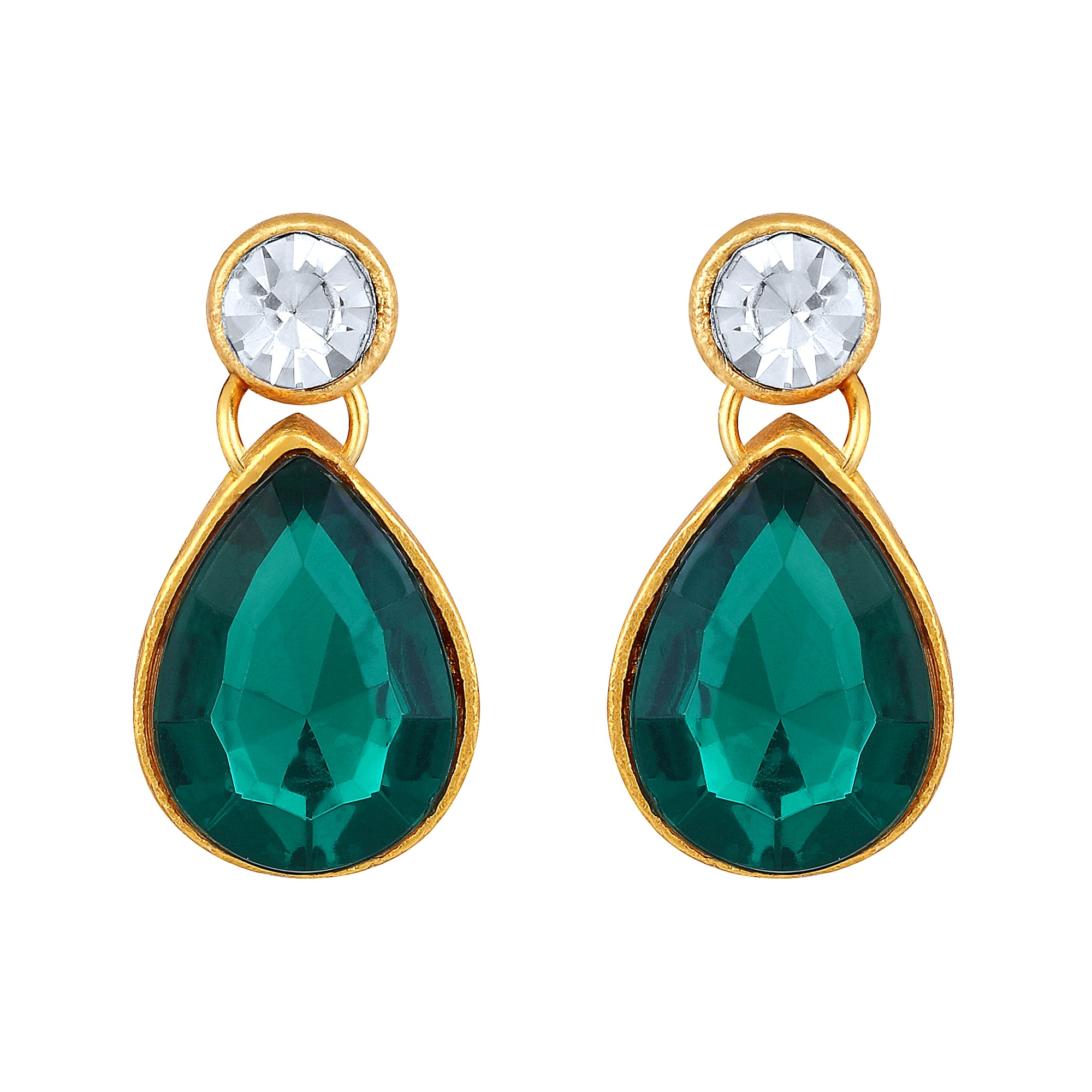 Green and White Ethnic Necklace with Pair of Earrings