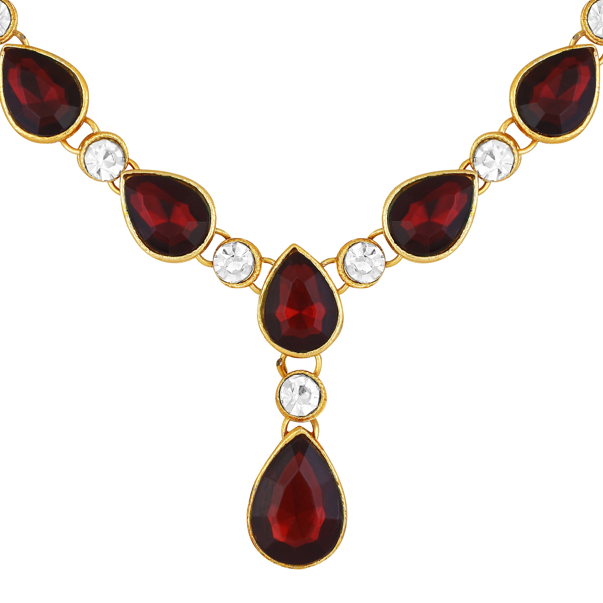 Green and White Ethnic Necklace with Pair of Earrings