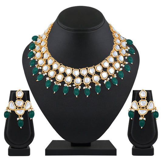 Colorful Ethnic Necklace with Pair of Earrings