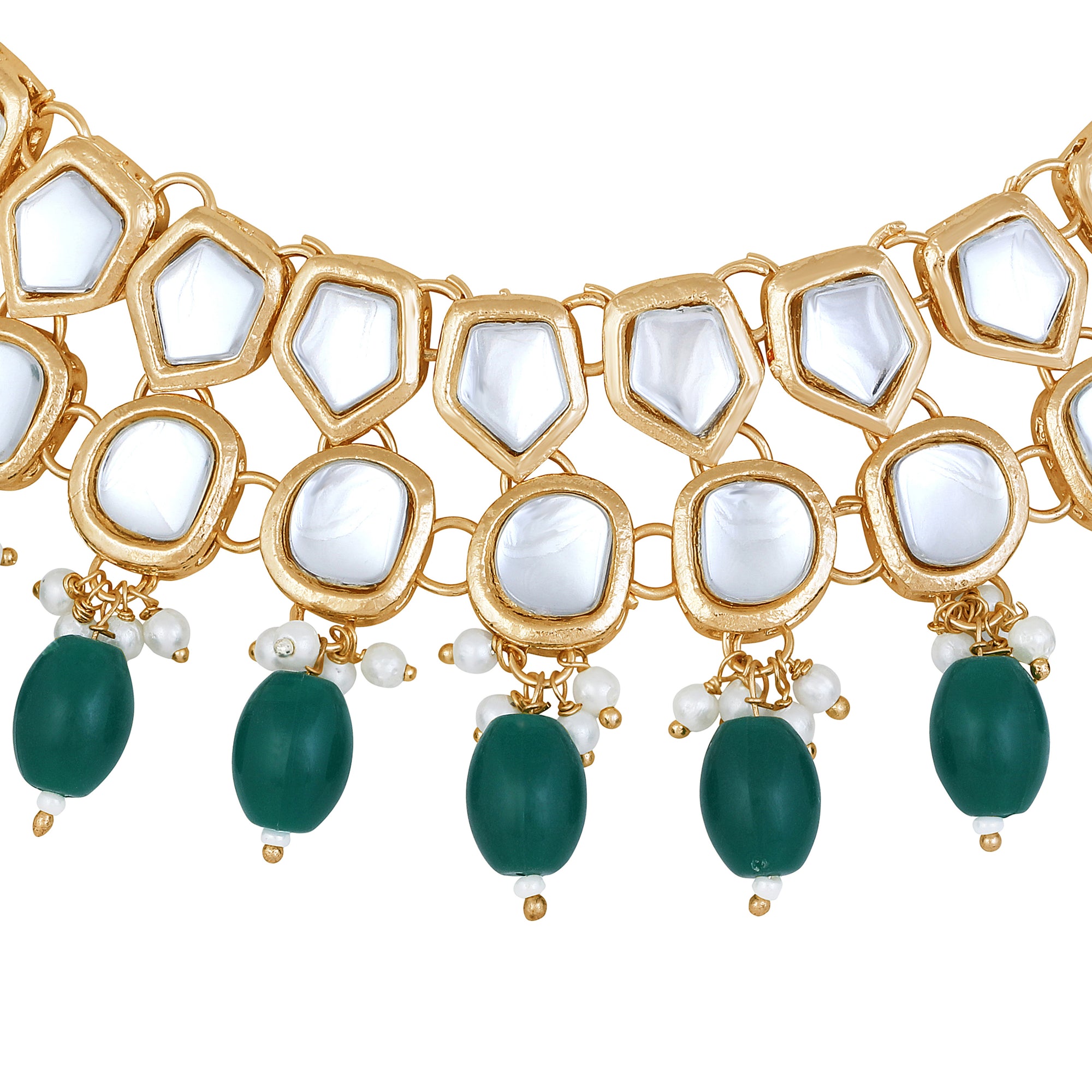 Colorful Ethnic Necklace with Pair of Earrings