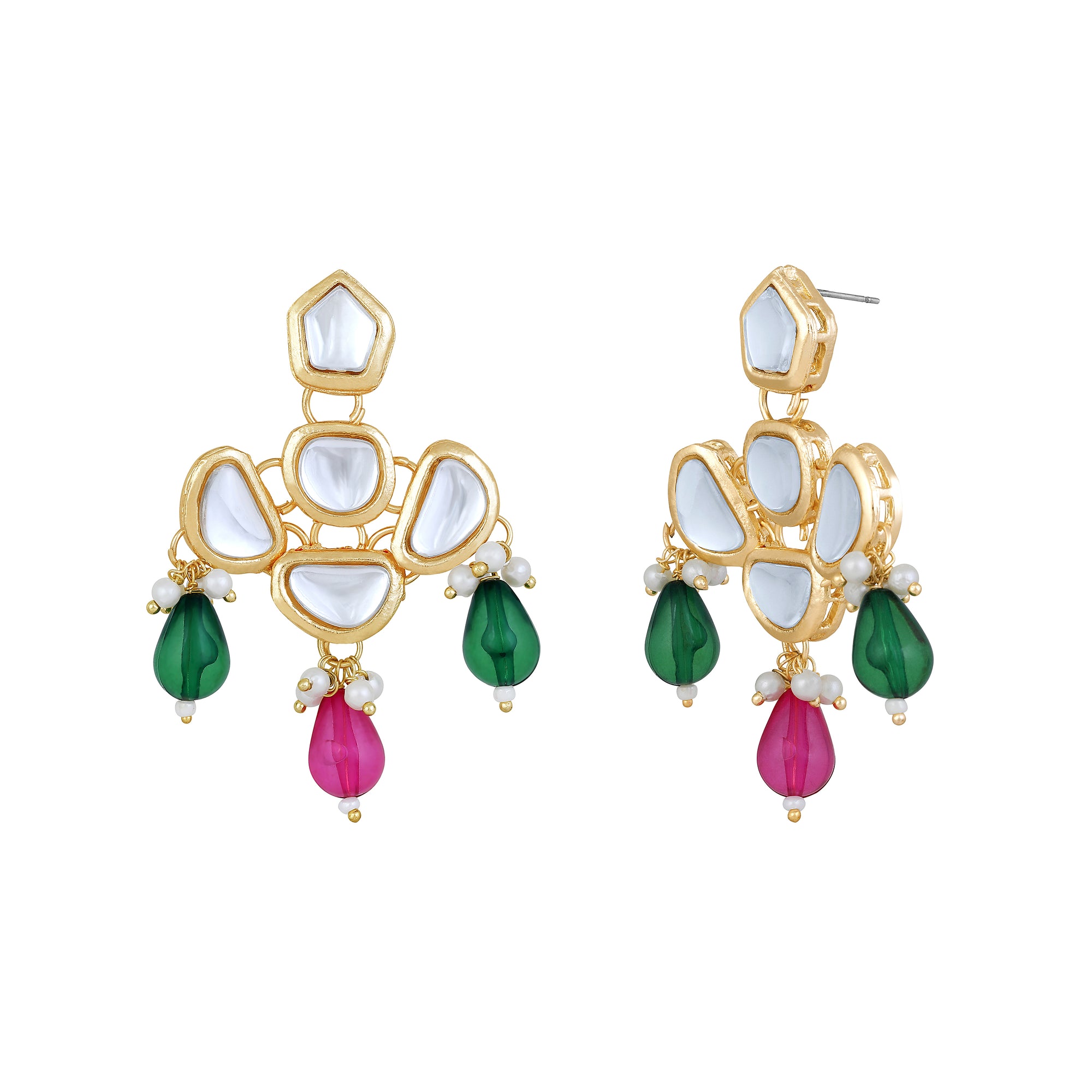 Colorful Ethnic Necklace with Pair of Earrings