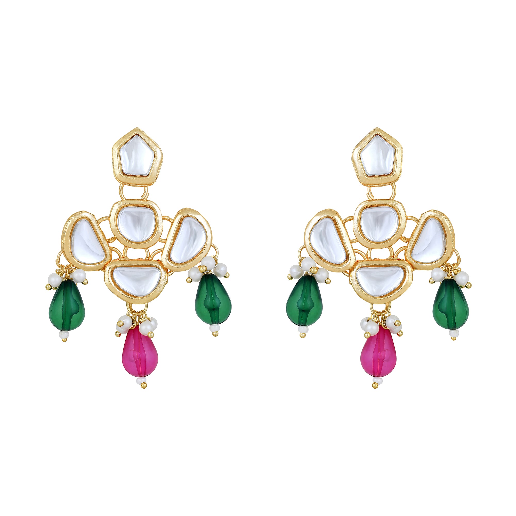 Colorful Ethnic Necklace with Pair of Earrings