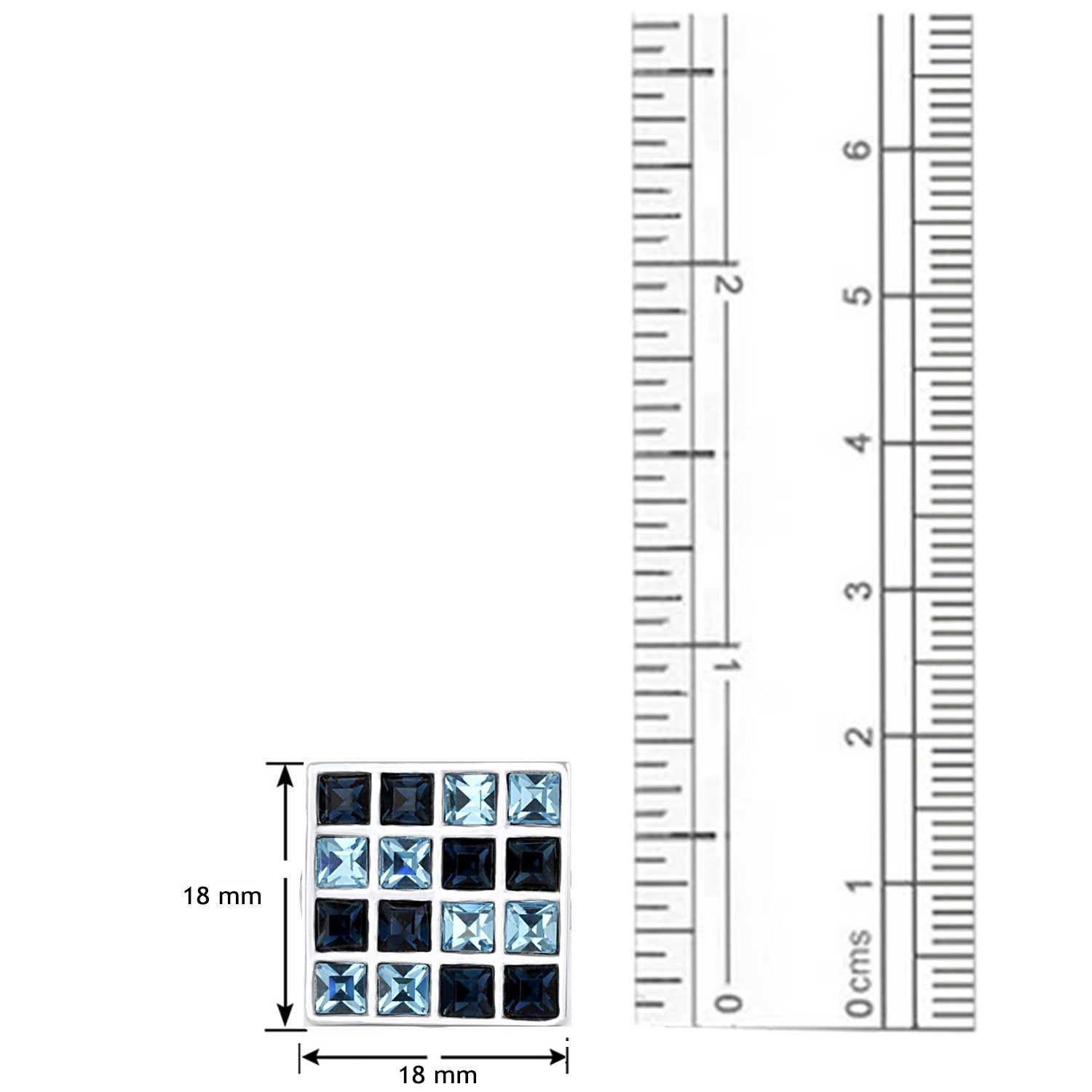 Black & Blue Cufflinks made with Cubic Zirconias