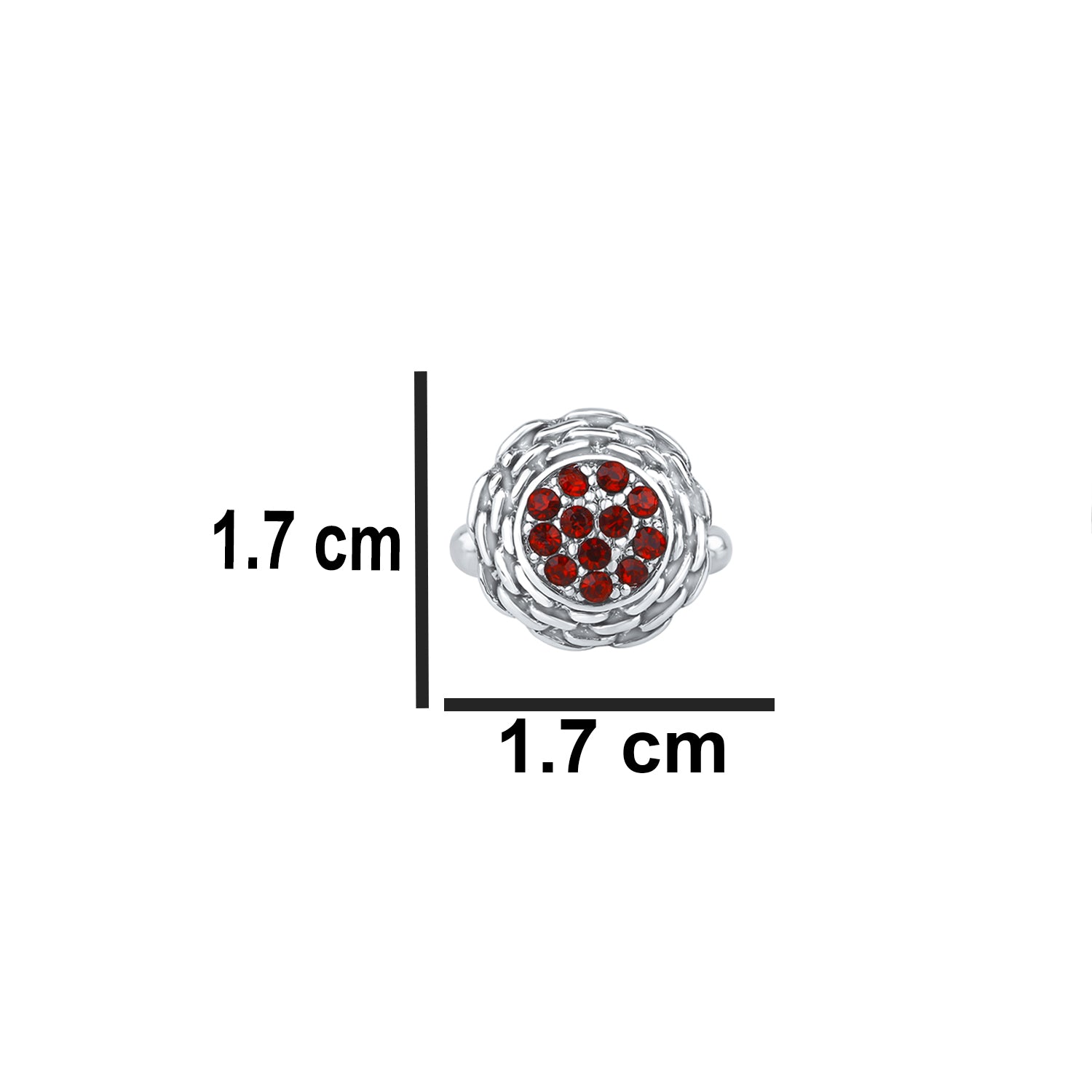 Red Crystal Round Cufflink